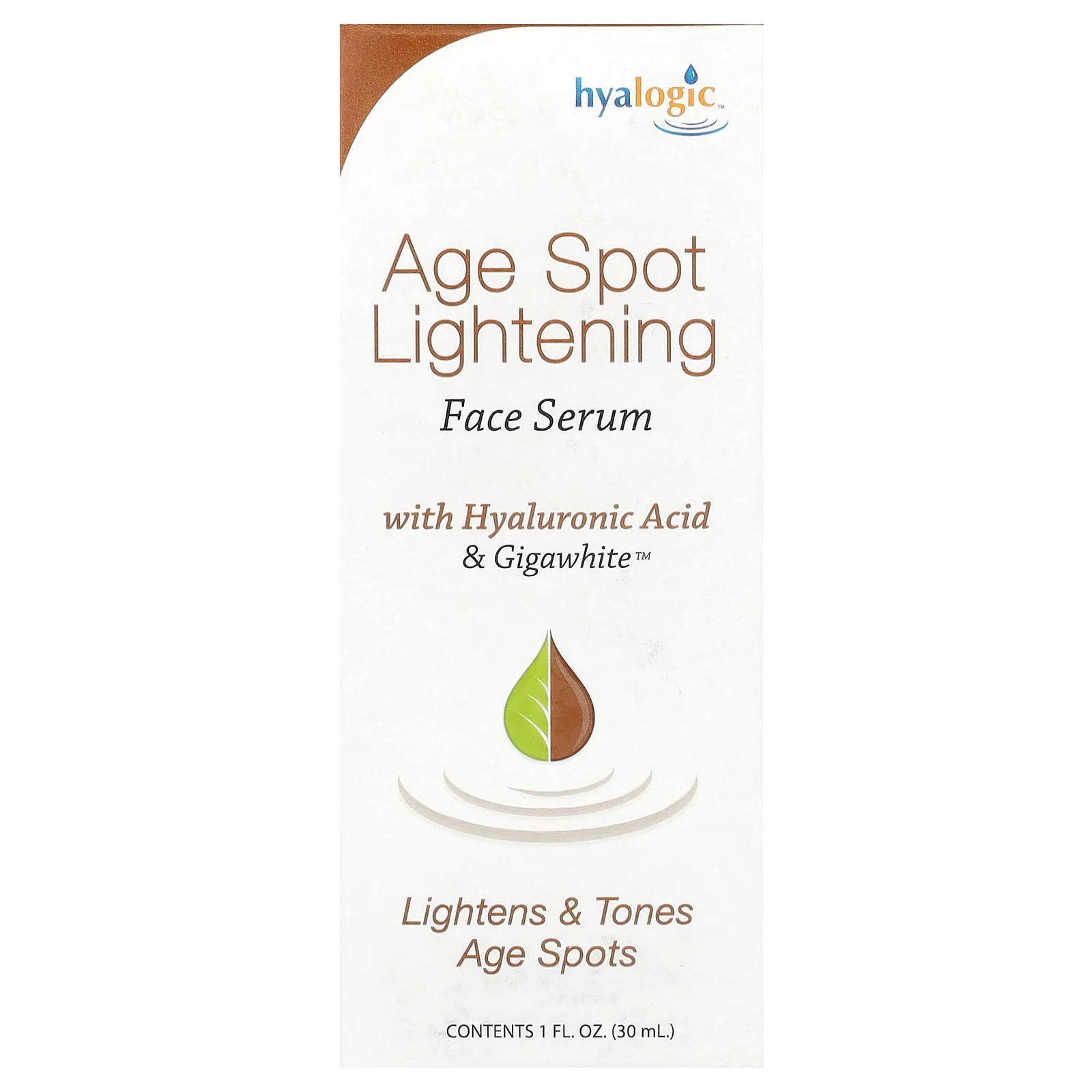 Hyalogic, сыворотка для осветления пигментных пятен с гиалуроновой кислотой и Gigawhite, без отдушек, 30 мл (1 жидк. унция)
