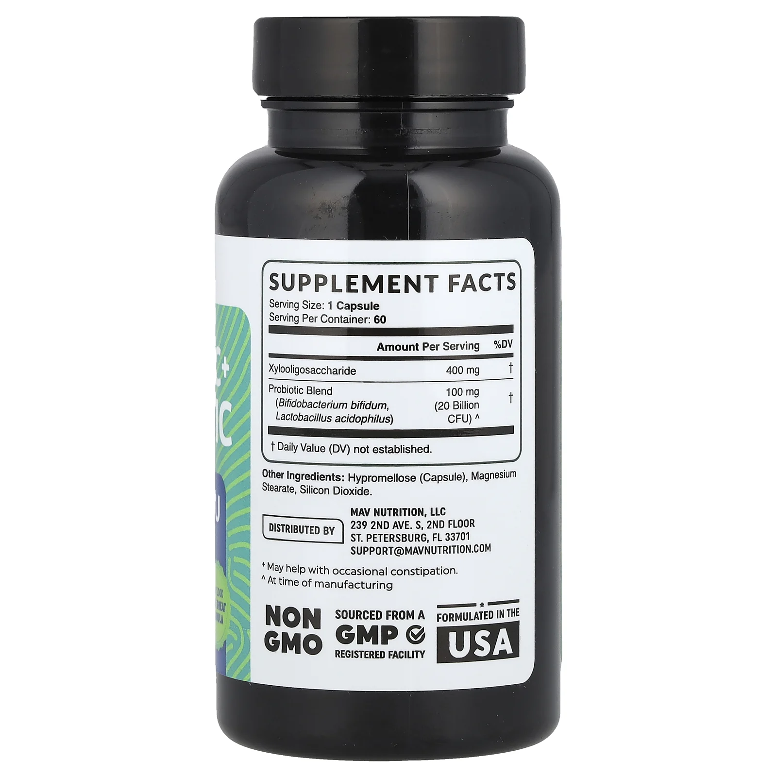 MAV Nutrition, Pre-Pro, пребиотик и пробиотик, 60 растительных капсул