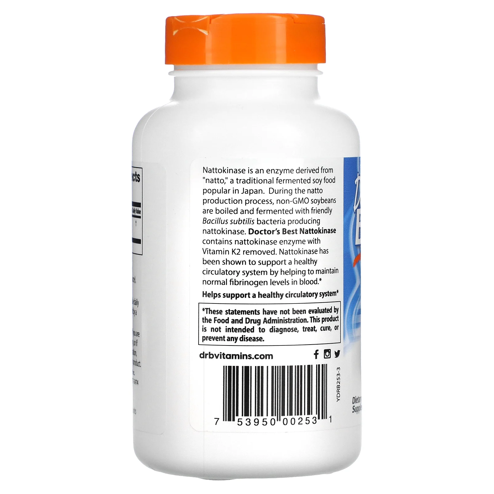 Doctor's Best, наттокиназа, 2000 FU, 270 вегетарианских капсул