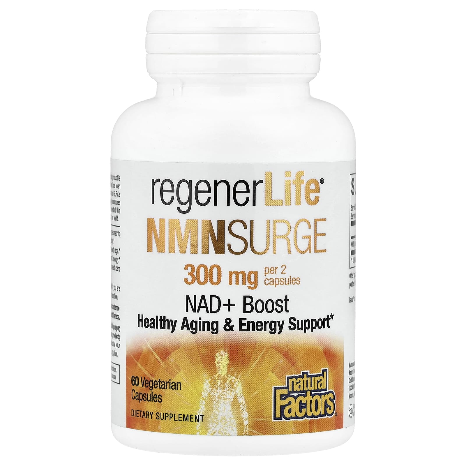 Natural Factors, RegenerLife®, NMN Surge, 60 вегетарианских капсул (150 мг на капсулу)