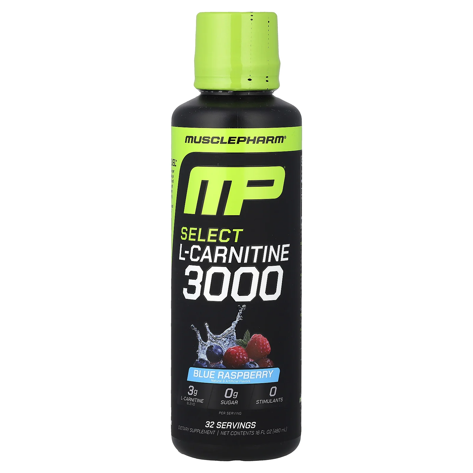 MusclePharm, Select L-карнитин 3000, голубая малина, 480 мл (16 жидк. унций)