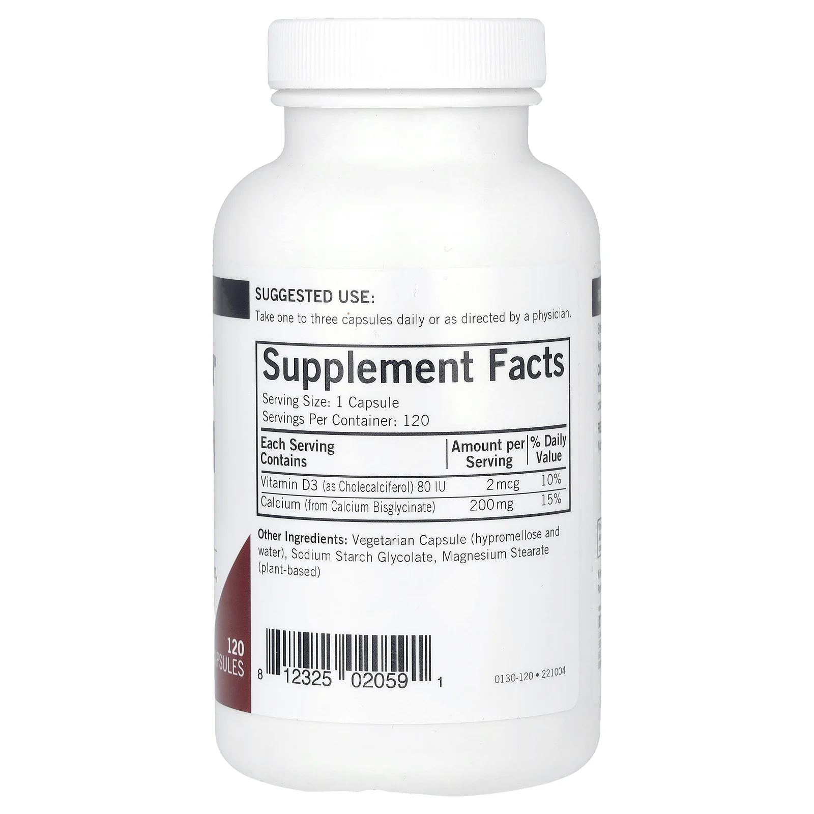 Kirkman Labs, кальций с витамином D3, 200 мг, 120 капсул