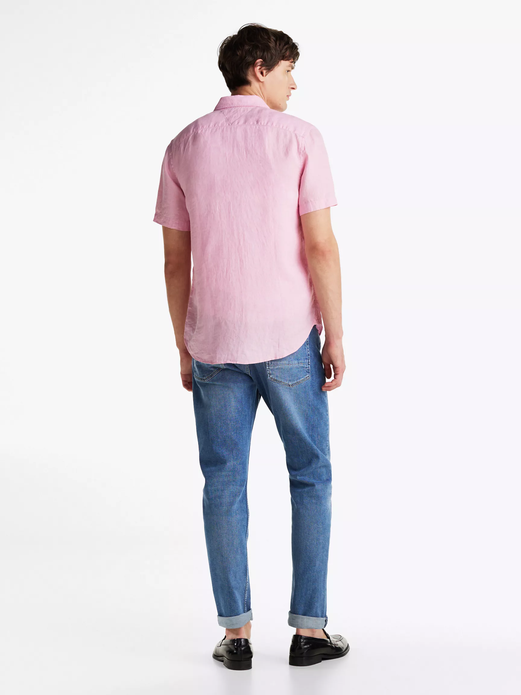 Мужская рубашка Tommy Hilfiger, Рубашка из окрашенного льна с короткими рукавами