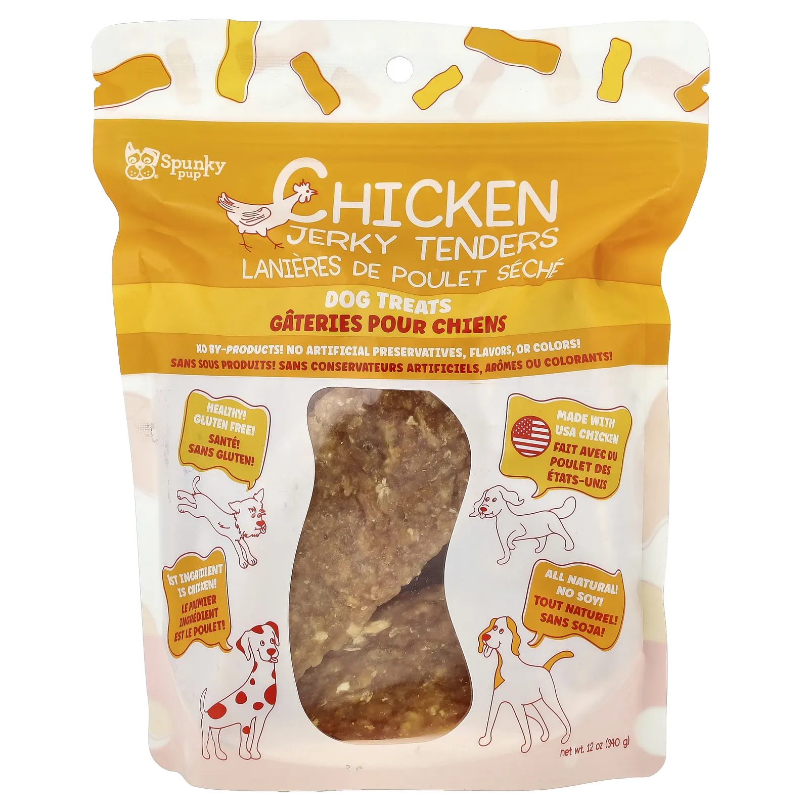 Spunky Pup, Chicken Jerky Tenders, лакомства для собак, 340 г (12 унций)
