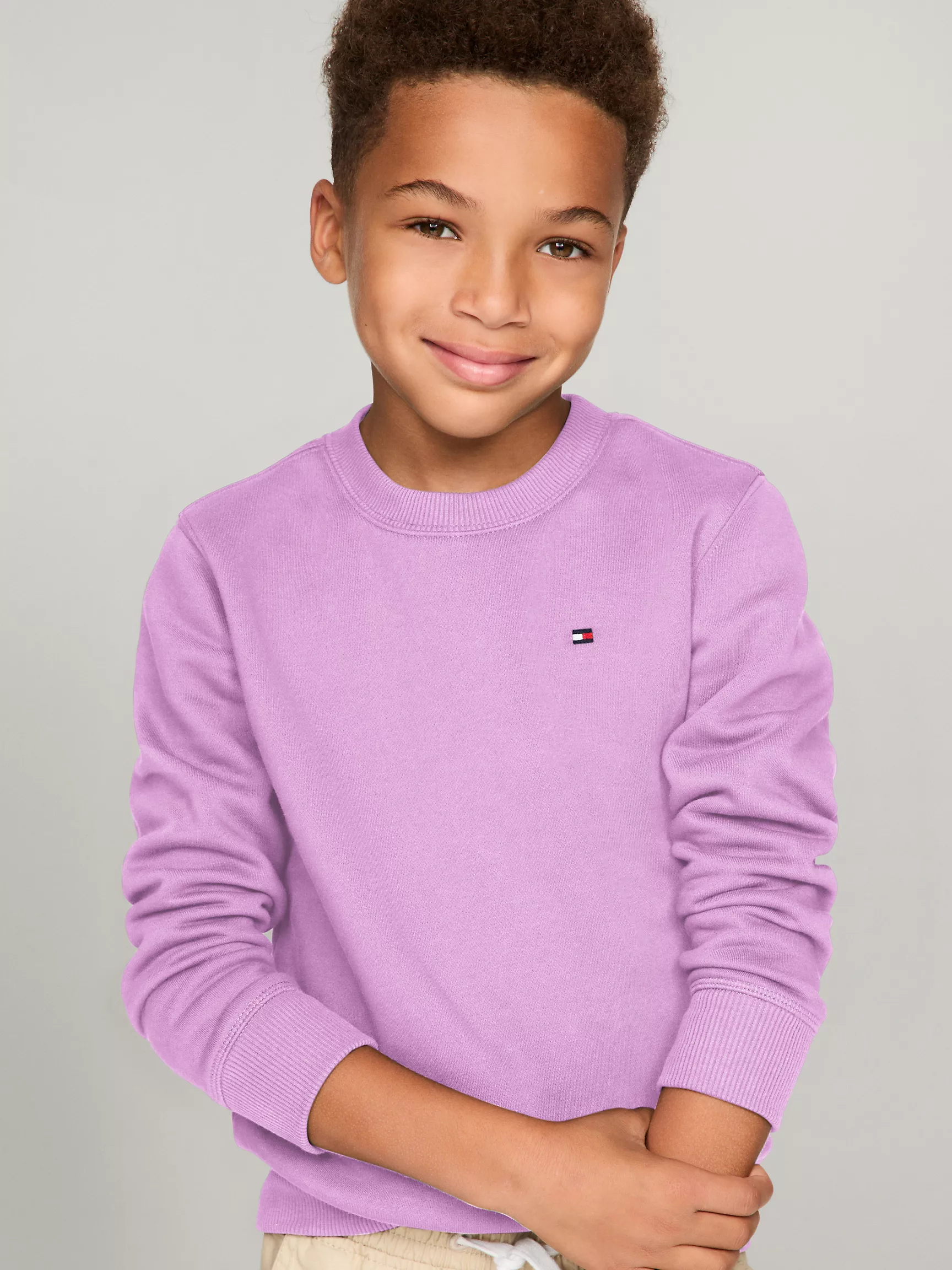 Толстовка для мальчика Tommy Hilfiger, Детский однотонный свитшот с круглым вырезом