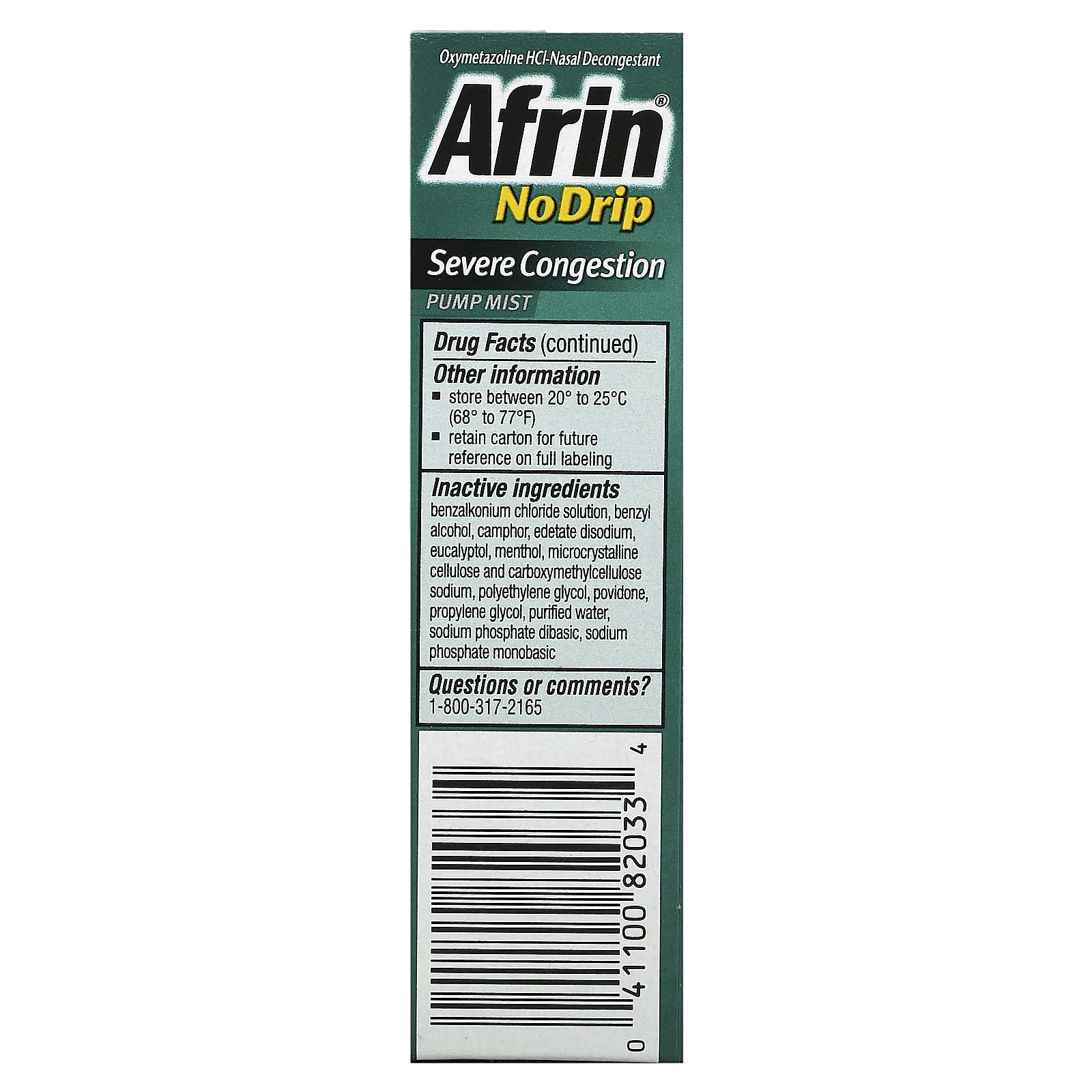 Afrin, Спрей с дозатором против сильных скоплений, 15 мл (1/2 жидк. Унции)