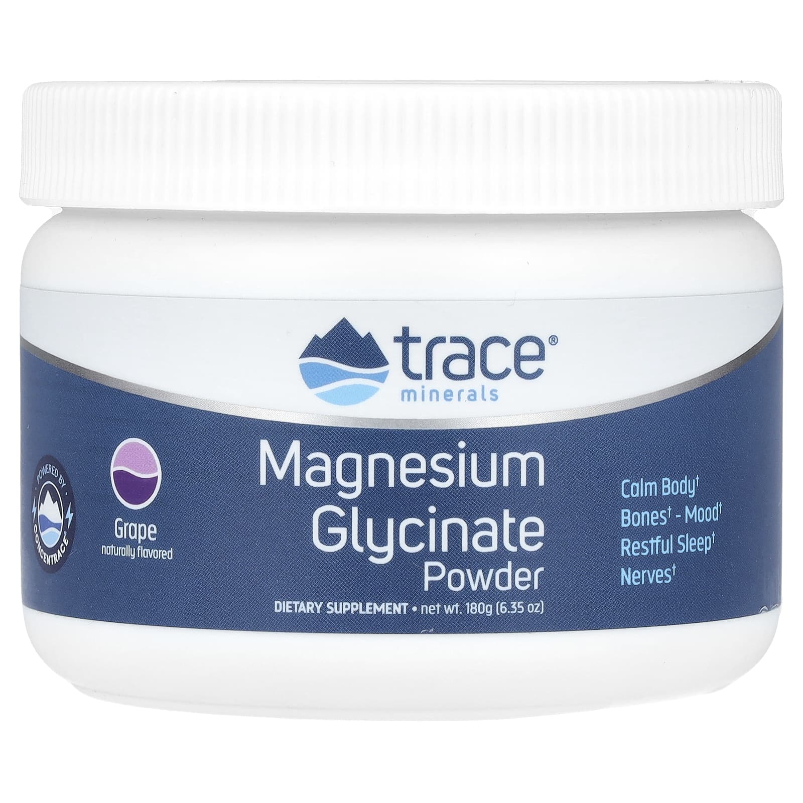 Trace Minerals ®, Порошок глицината магния, виноград, 180 г (6,35 унции)