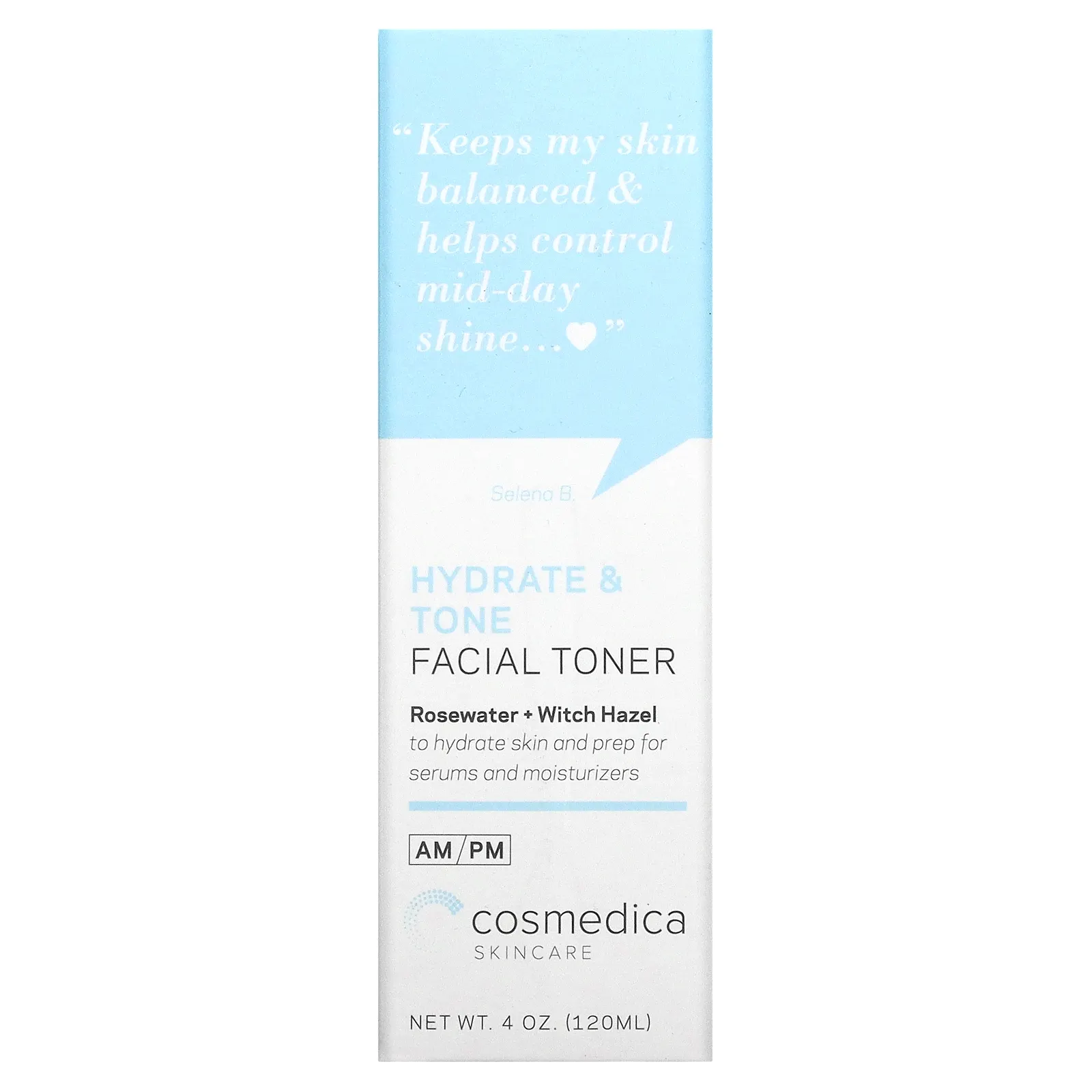 Cosmedica Skincare, Увлажняющий и тонизирующий тоник для лица, розовая вода + гамамелис, 4 унции (120 мл)