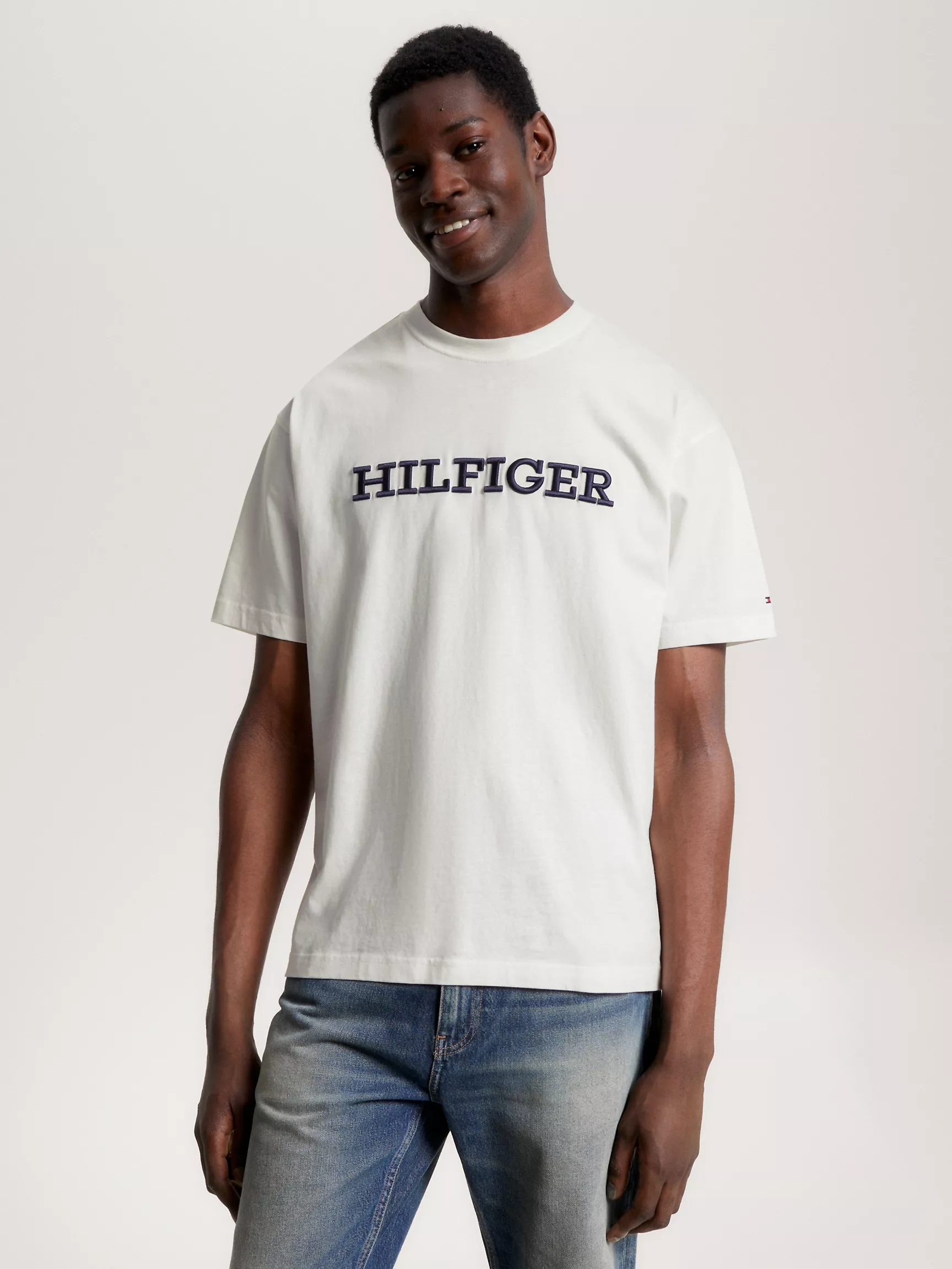 Мужская футболка Tommy Hilfiger, Футболка с вышитым монограммным логотипом