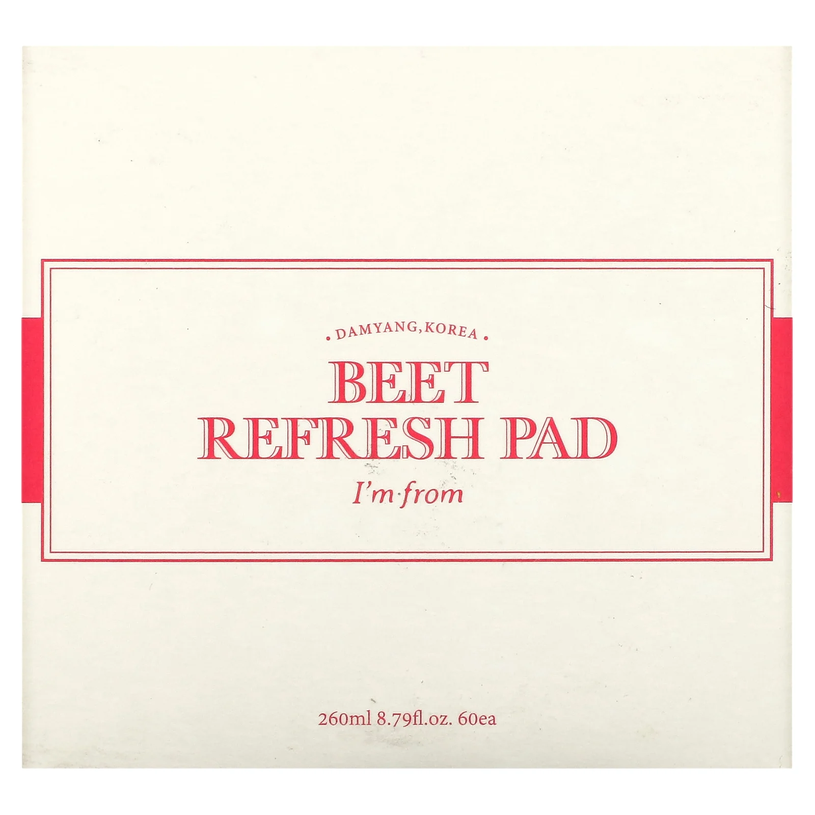 I'm From, Освежающие подушечки со свеклой, 60 штук, 260 мл (8,79 жидк. Унции)