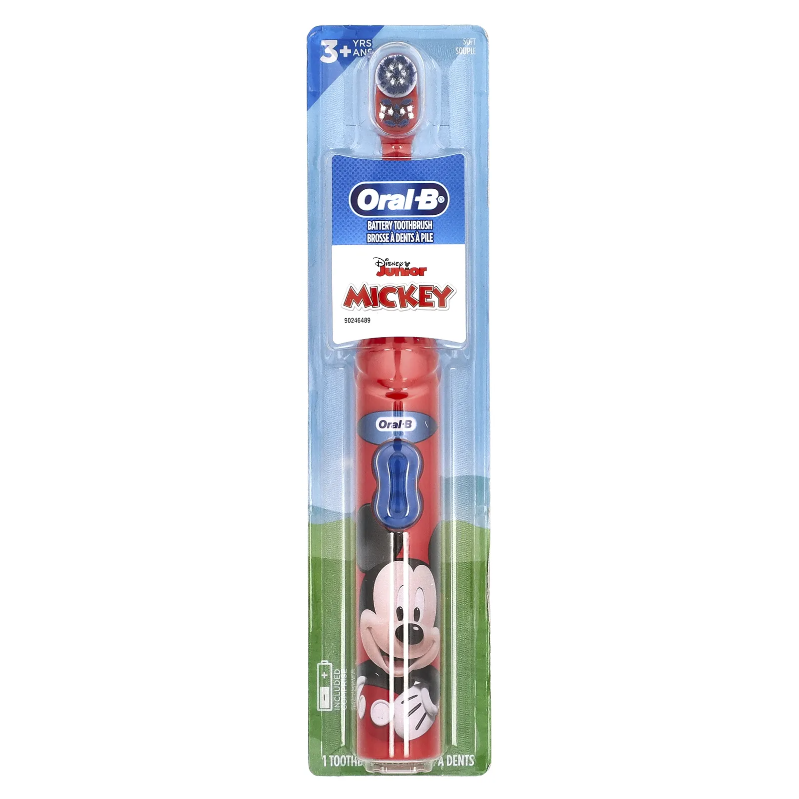Oral-B, Зубная щетка на батарейках, мягкая, для детей от 3 лет, Disney Junior Mickey, 1 зубная щетка