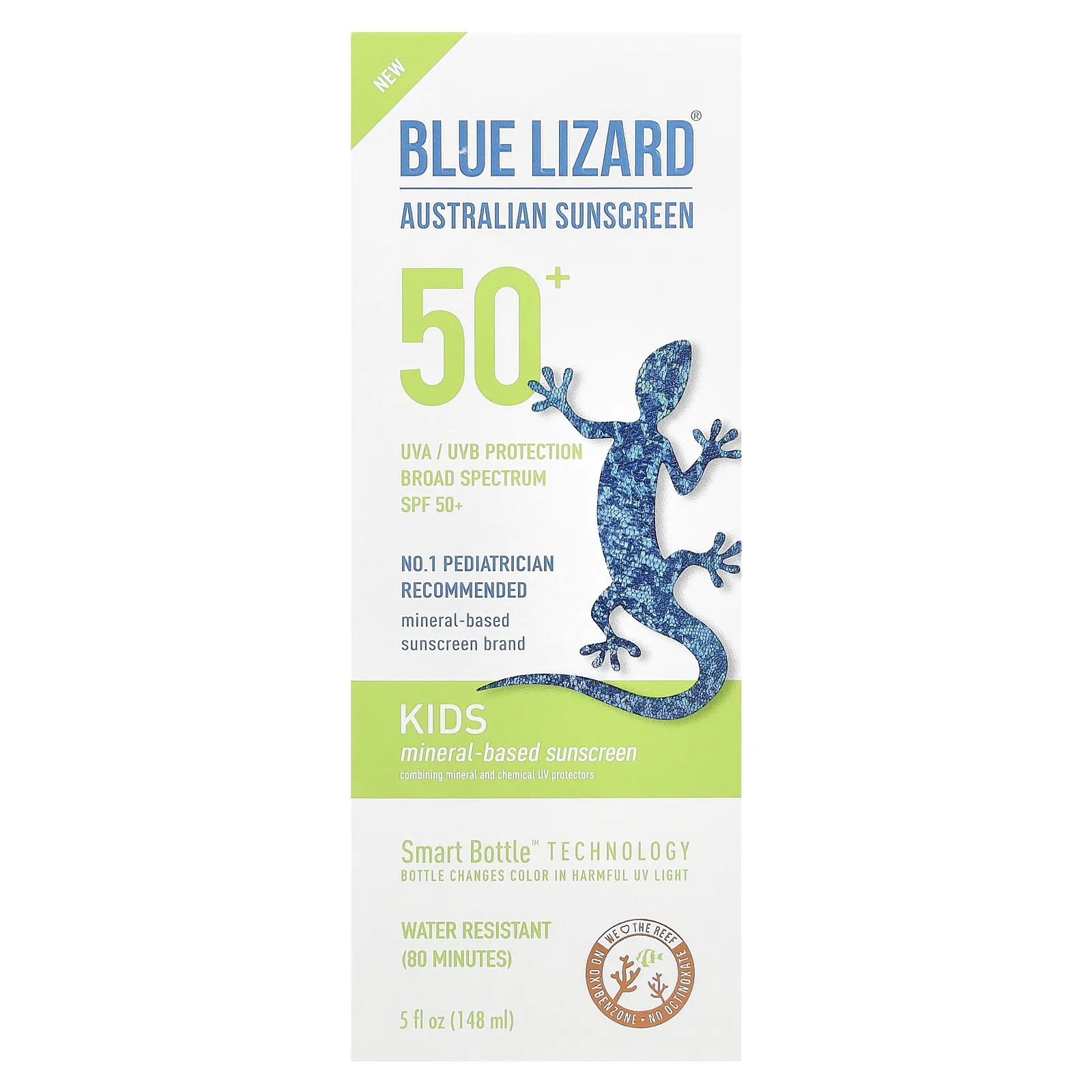 Blue Lizard Australian Sunscreen, Детское солнцезащитное средство на минеральной основе, SPF 50+, 148 мл (5 жидк. Унций)