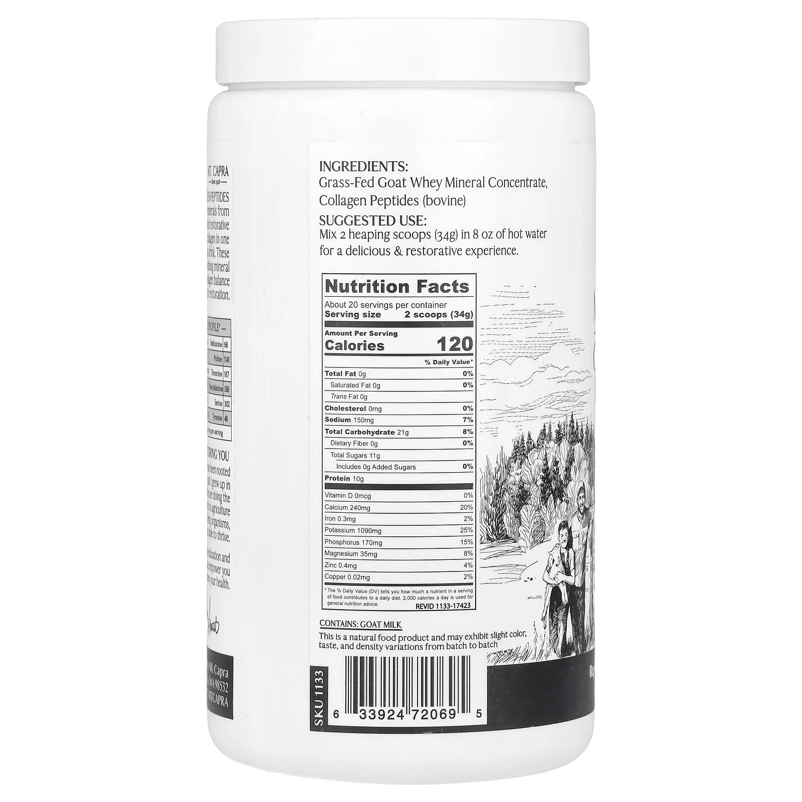 Mt. Capra, Чистые минералы с пептидами коллагена, 675 г (23,8 унции)