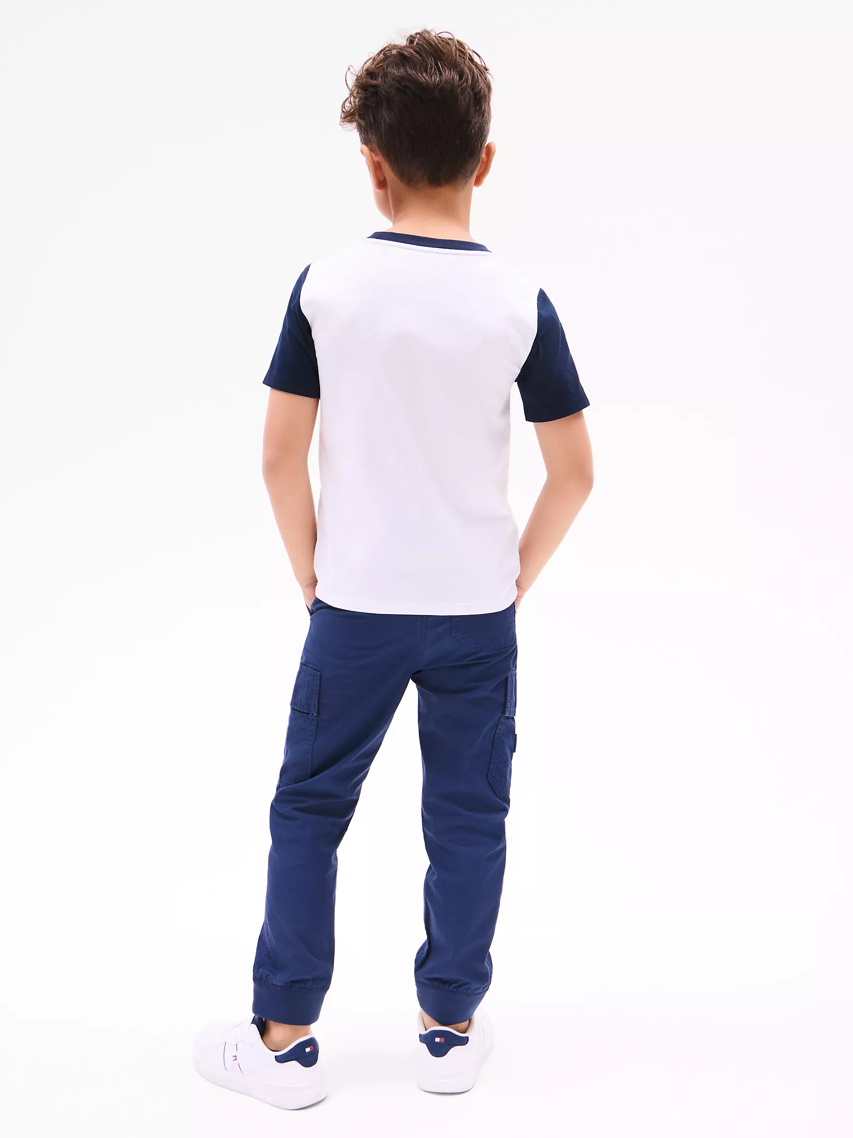 Футболка Tommy Hilfiger для мальчиков, Детская футболка с флаговыми полосками в стиле colorblock