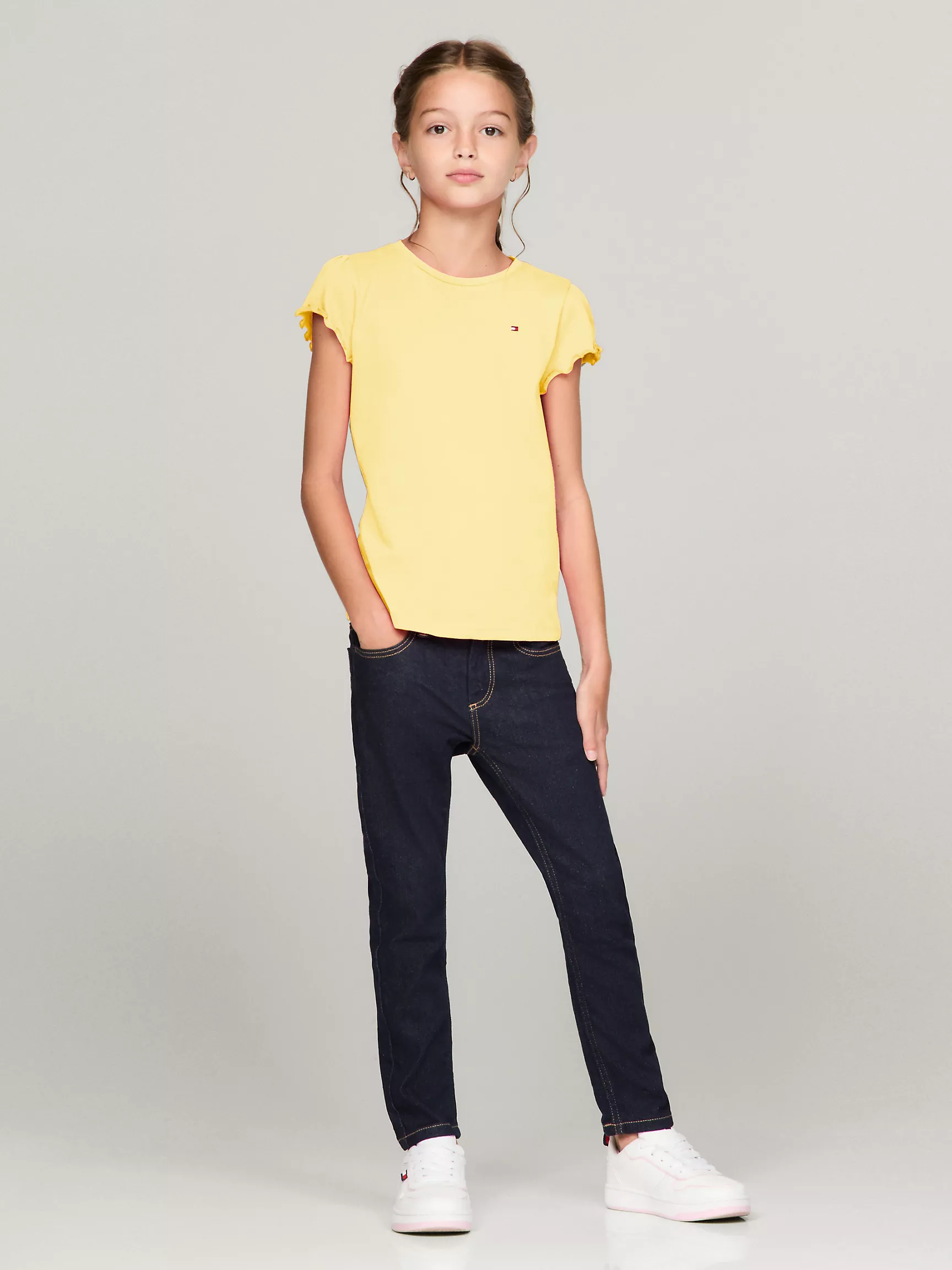 Топ для девочек Tommy Hilfiger, Детская футболка с рукавами-воланами