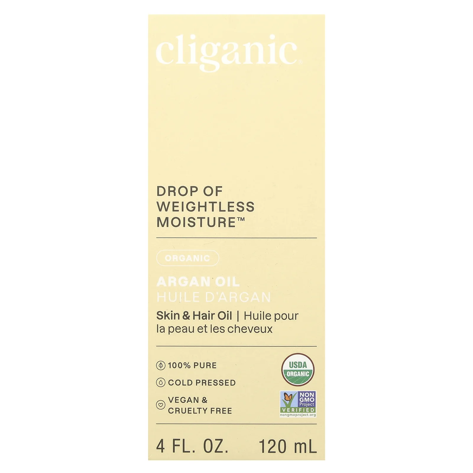 Cliganic, 100% чистое и натуральное аргановое масло, 120 мл (4 жидк. унции)