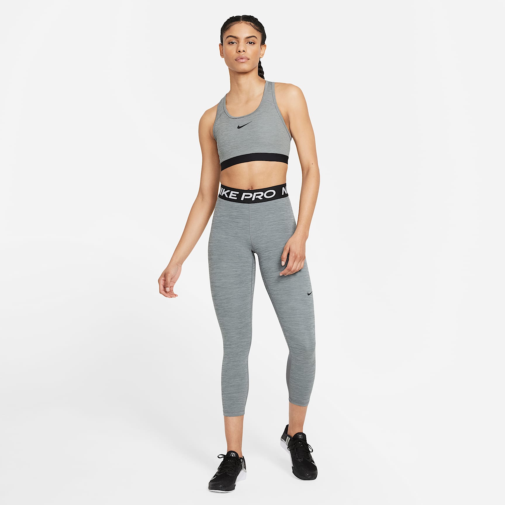 Nike Pro Women's Mid-Rise Crop Mesh-Panel Leggings