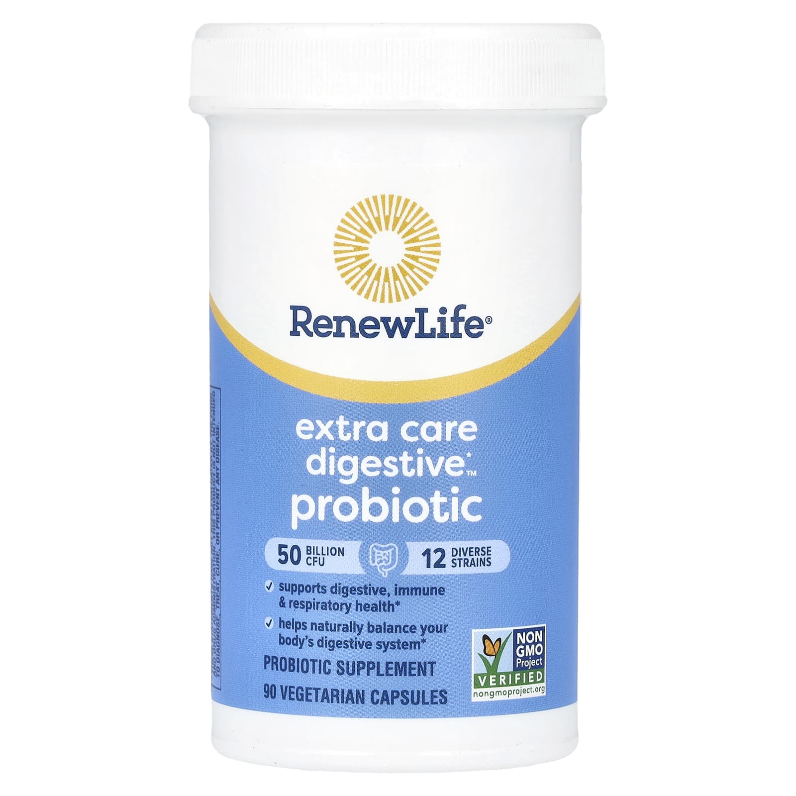 Renew Life, Ultimate Flora, пробиотик с повышенной силой действия, 50 млрд живых культур, 90 вегетарианских капсул