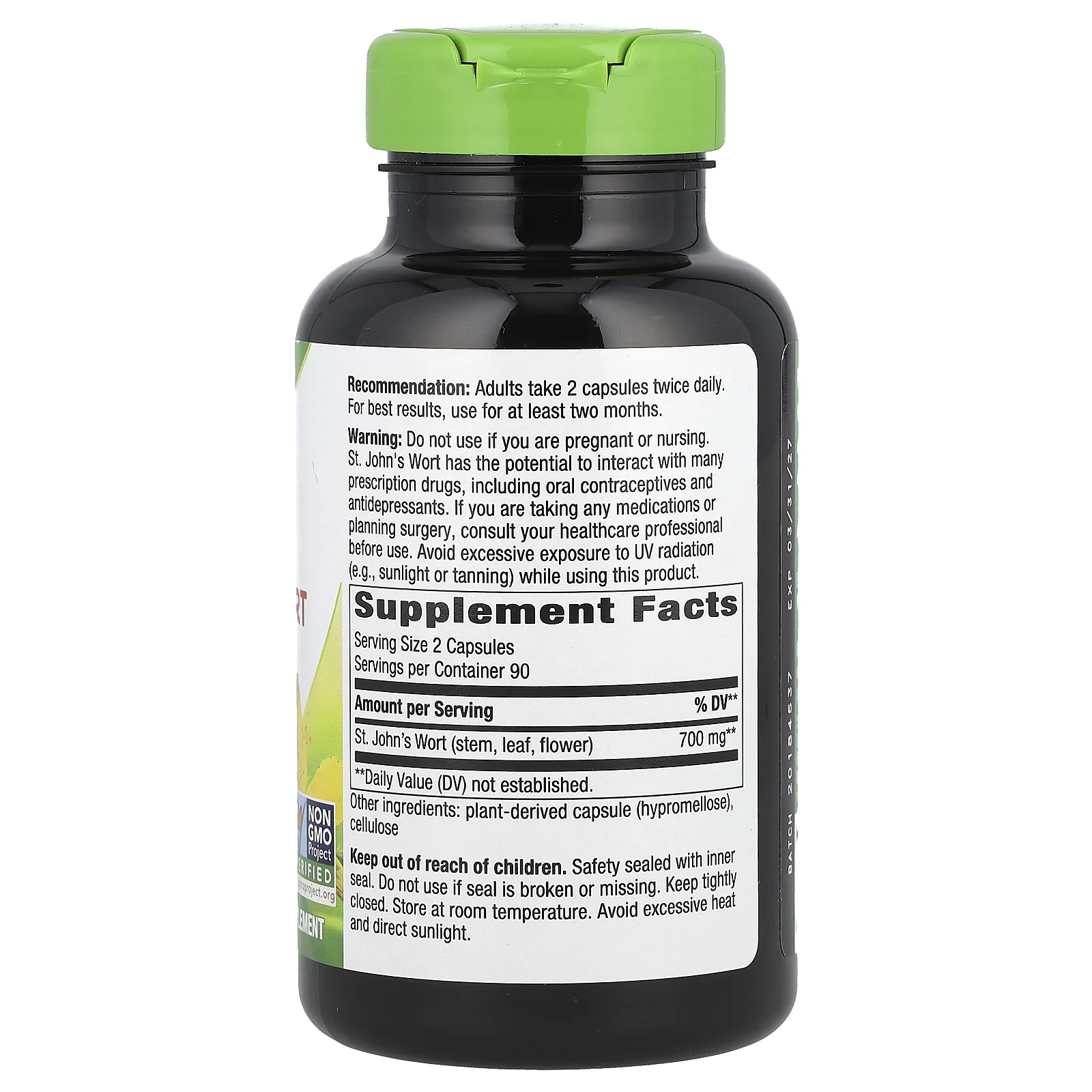 Nature's Way, зверобой, 700 мг, 180 веганских капсул (350 мг в 1 капсуле)