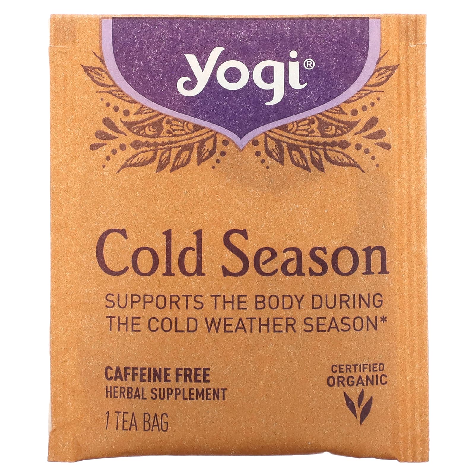 Yogi Tea, Органический, Cold Season, без кофеина, 16 чайных пакетиков, 1.12 унций (32 г)