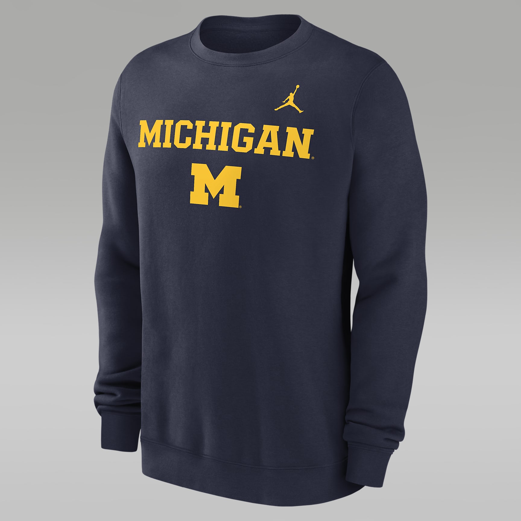 Michigan Wolverines Primetime Primary Stack Men's Jordan College Pullover Crew