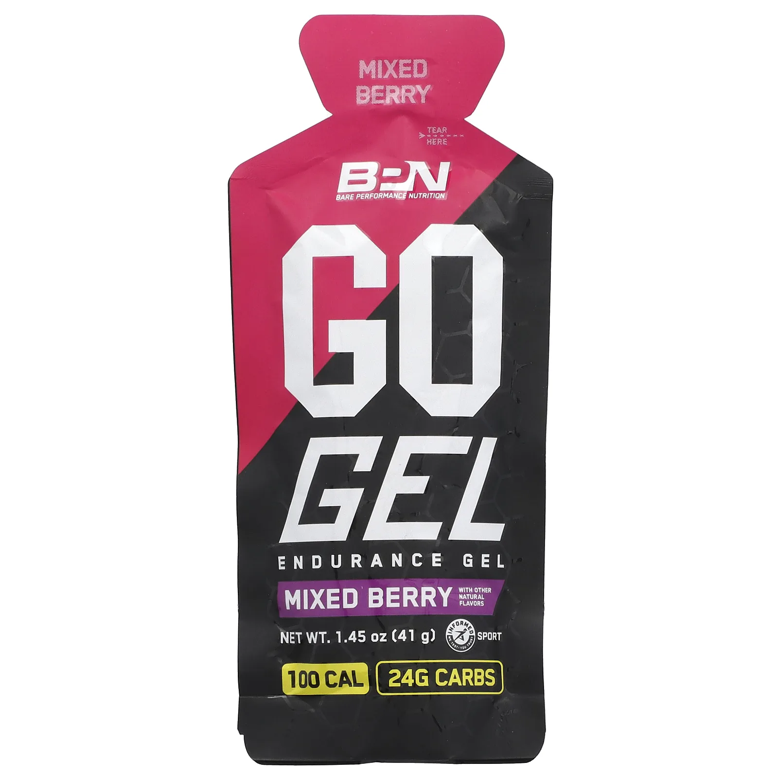 BPN, Go Gel, гель для выносливости, ягодный сбор, 10 пакетиков по 41 г (1,45 унции)