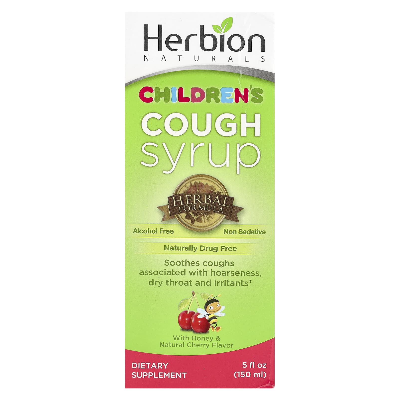 Herbion, Детский сироп от кашля, без спирта, с медом и натуральной вишней, 150 мл (5 жидк. Унций)