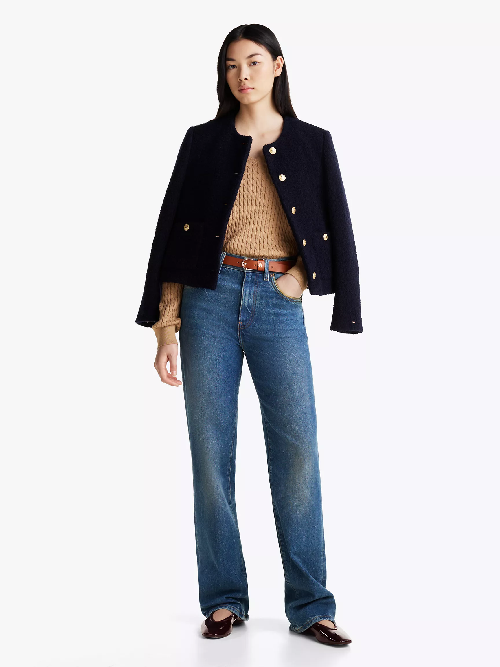 Женская обувь Tommy Hilfiger, Кожаные балетки в стиле Mary Jane