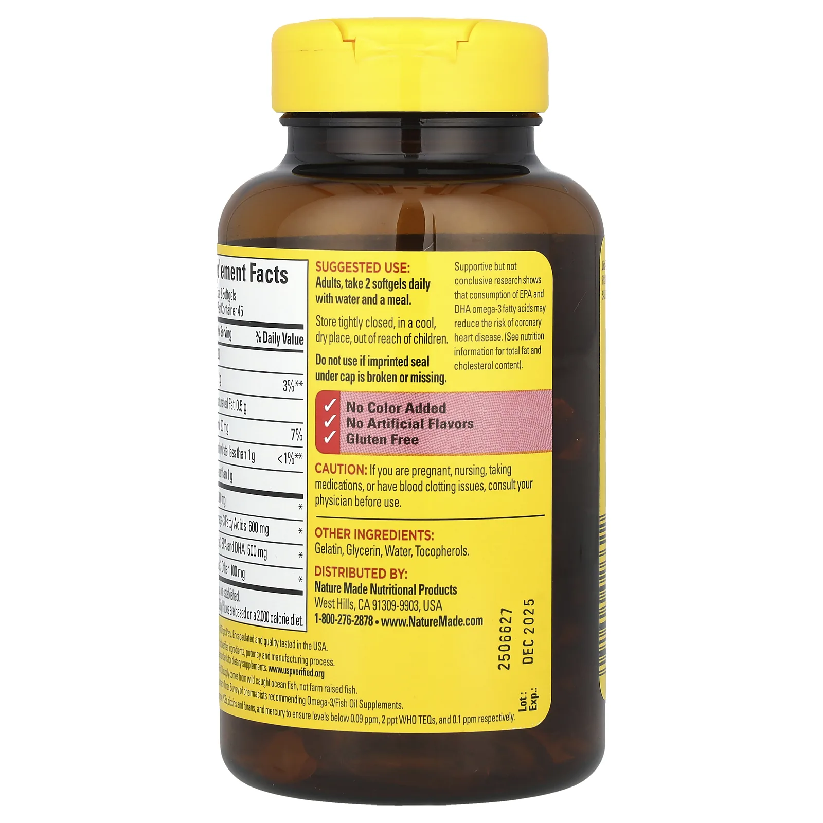 Nature Made, рыбий жир, 1000 мг, 90 капсул