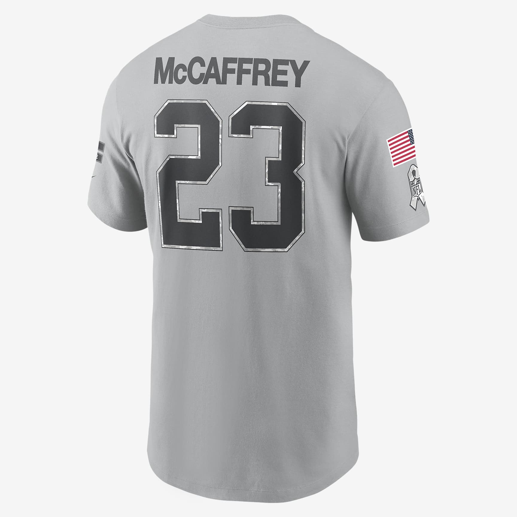 Christian McCaffrey San Francisco 49ers Salute to Service Men's Nike NFL T-Shirt