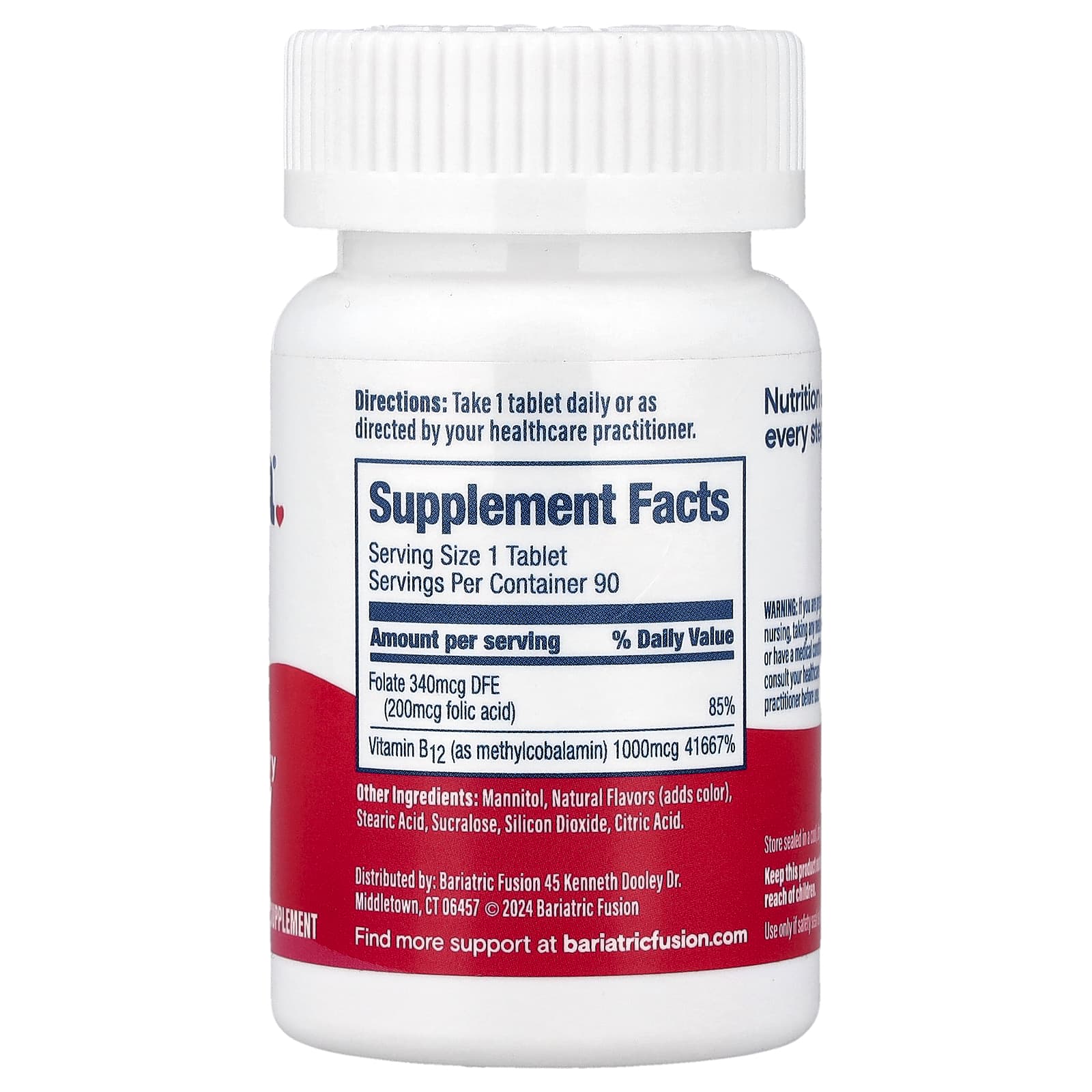 Bariatric Fusion, витамин B12, Quick Melt, вишня, 90 таблеток