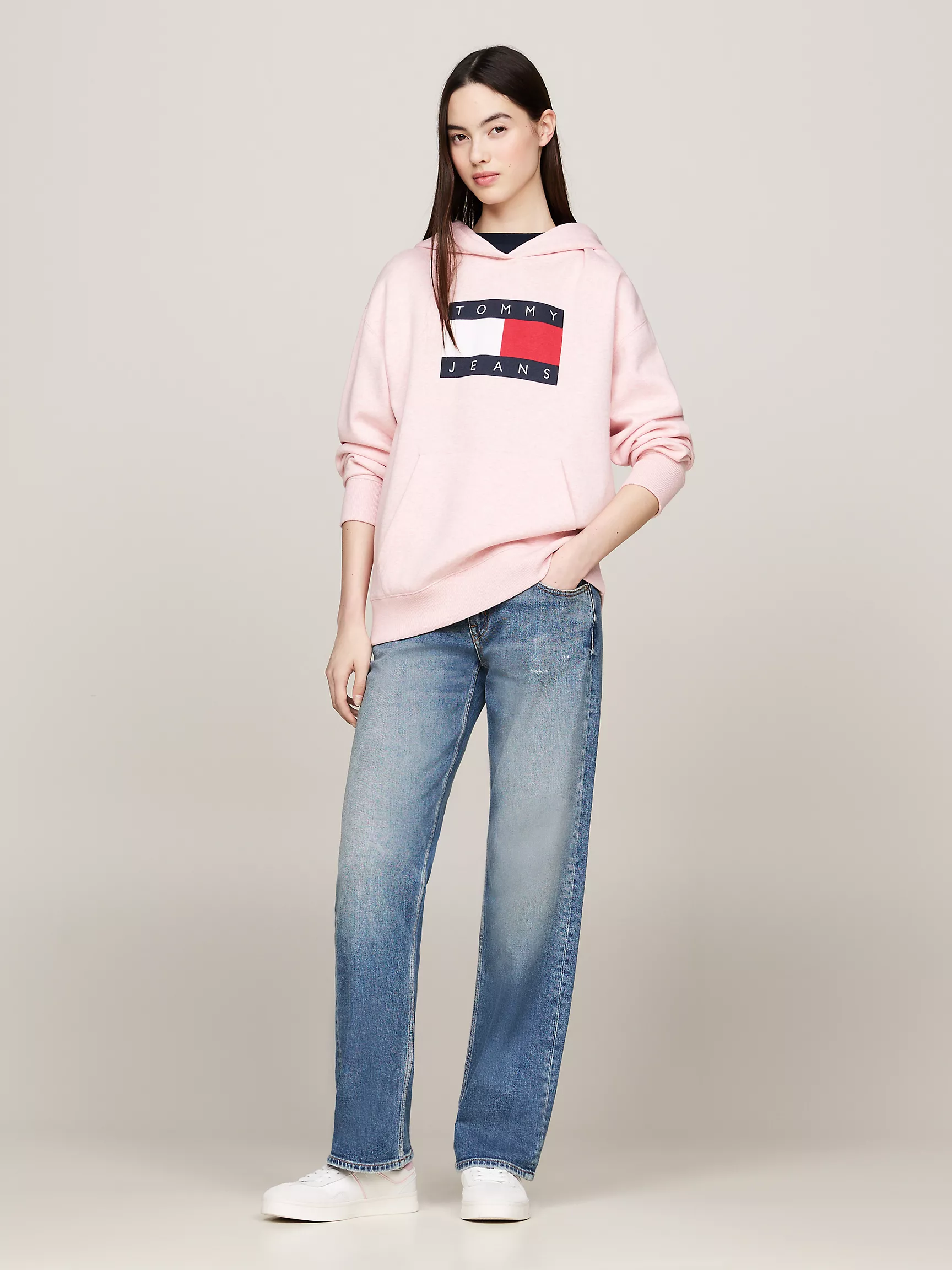 Женская толстовка Tommy Hilfiger, Свободное худи с логотипом флага