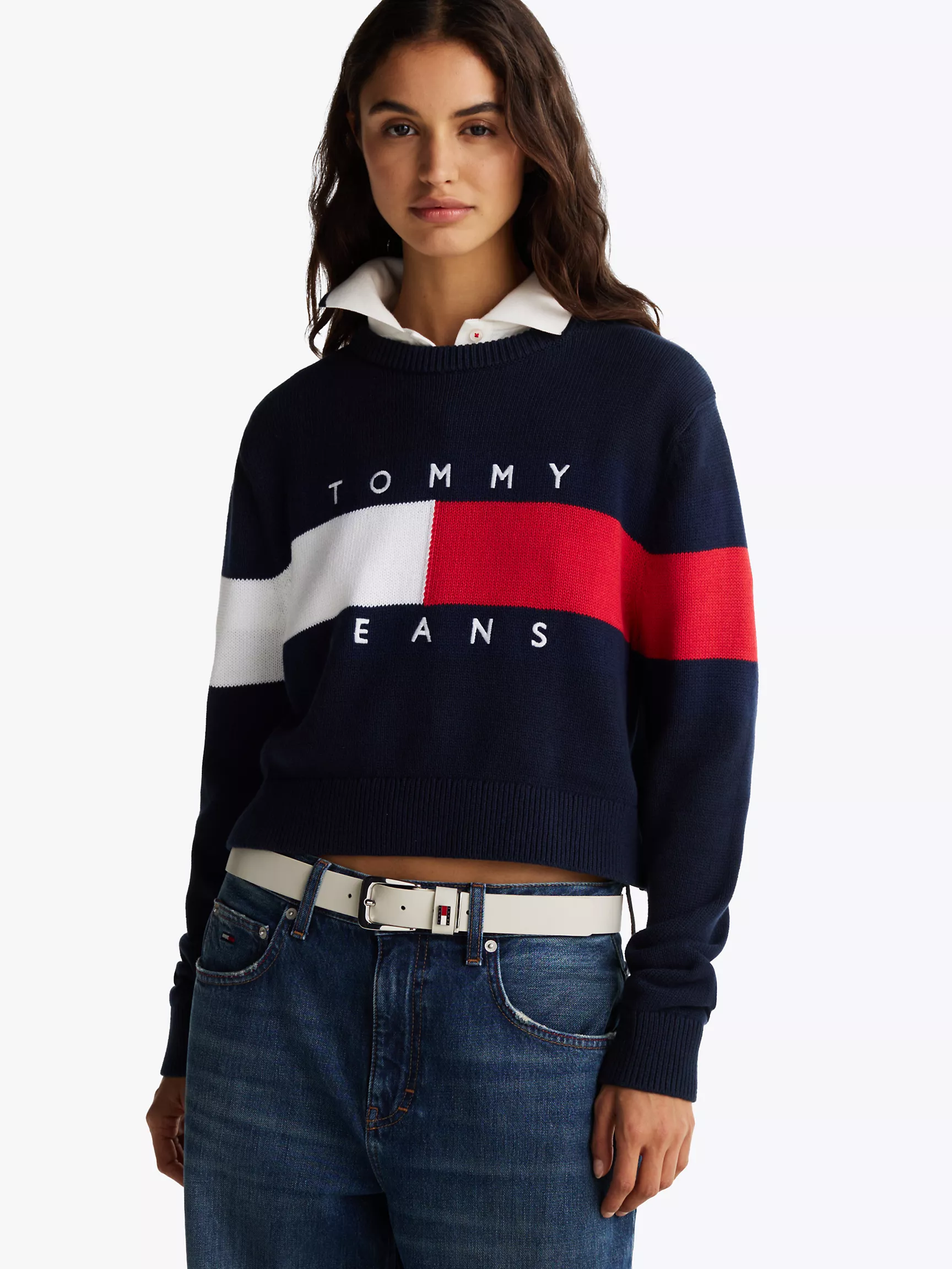 Женский свитер Tommy Hilfiger, Свитер с вышитым логотипом Bold Flag