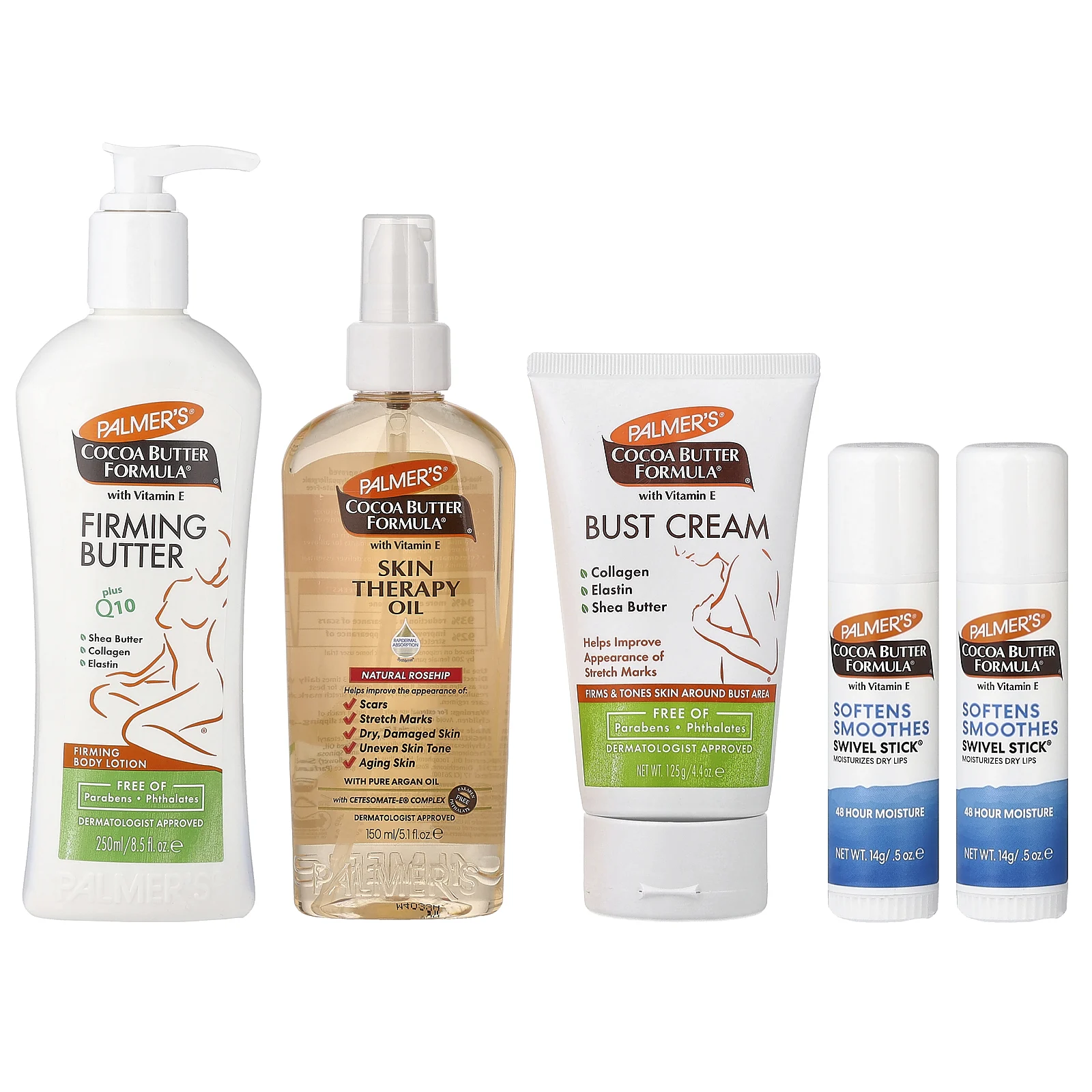Palmer's, New Mommy Skin + восстанавливающий набор для упругости кожи, 5 шт.