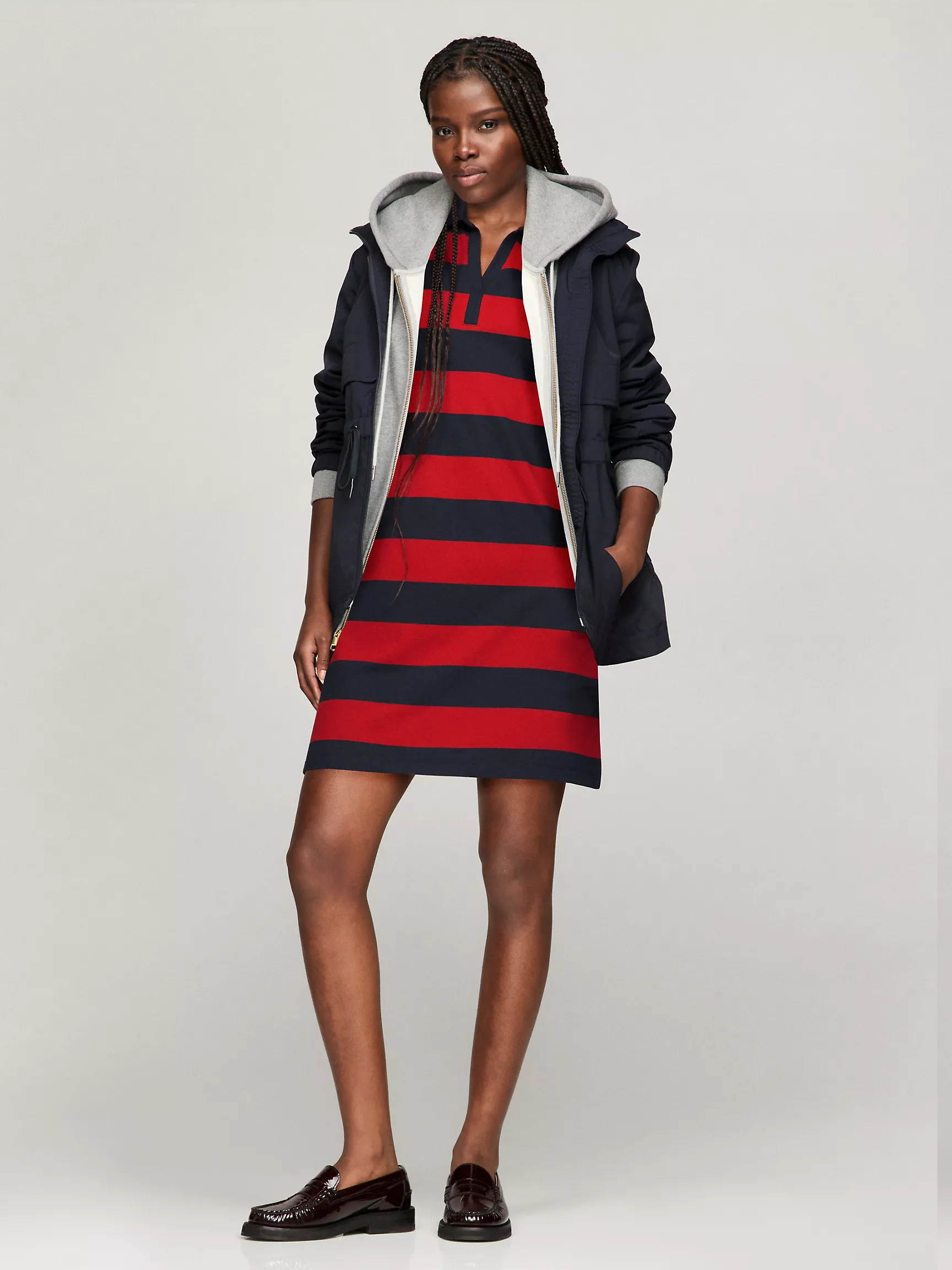 Женское платье Tommy Hilfiger, Поло-платье в полоску в стиле регби