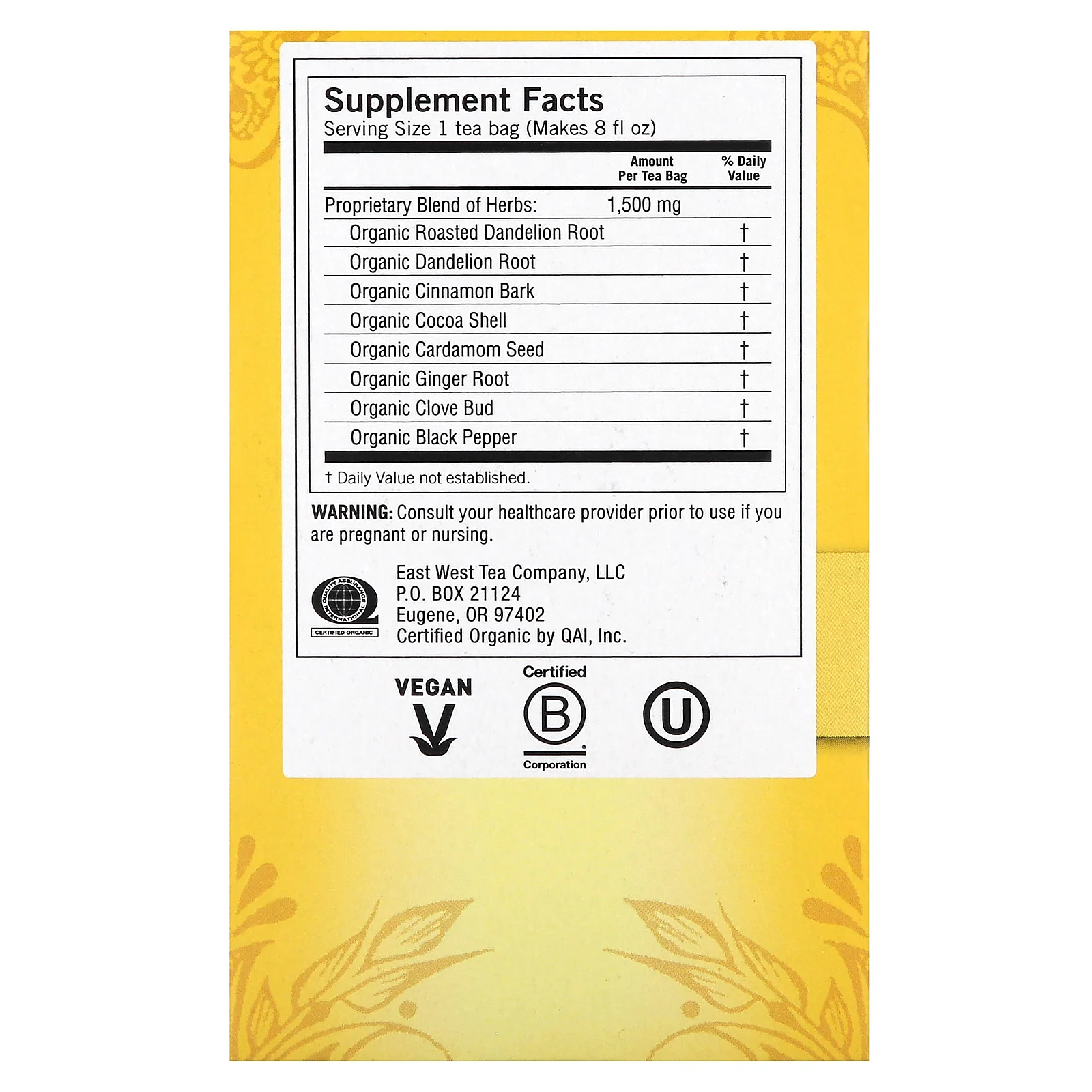 Yogi Tea, Detox, вкус жареного одуванчика и специй, без кофеина, 16 чайных пакетиков, 24 г (0,85 унции)