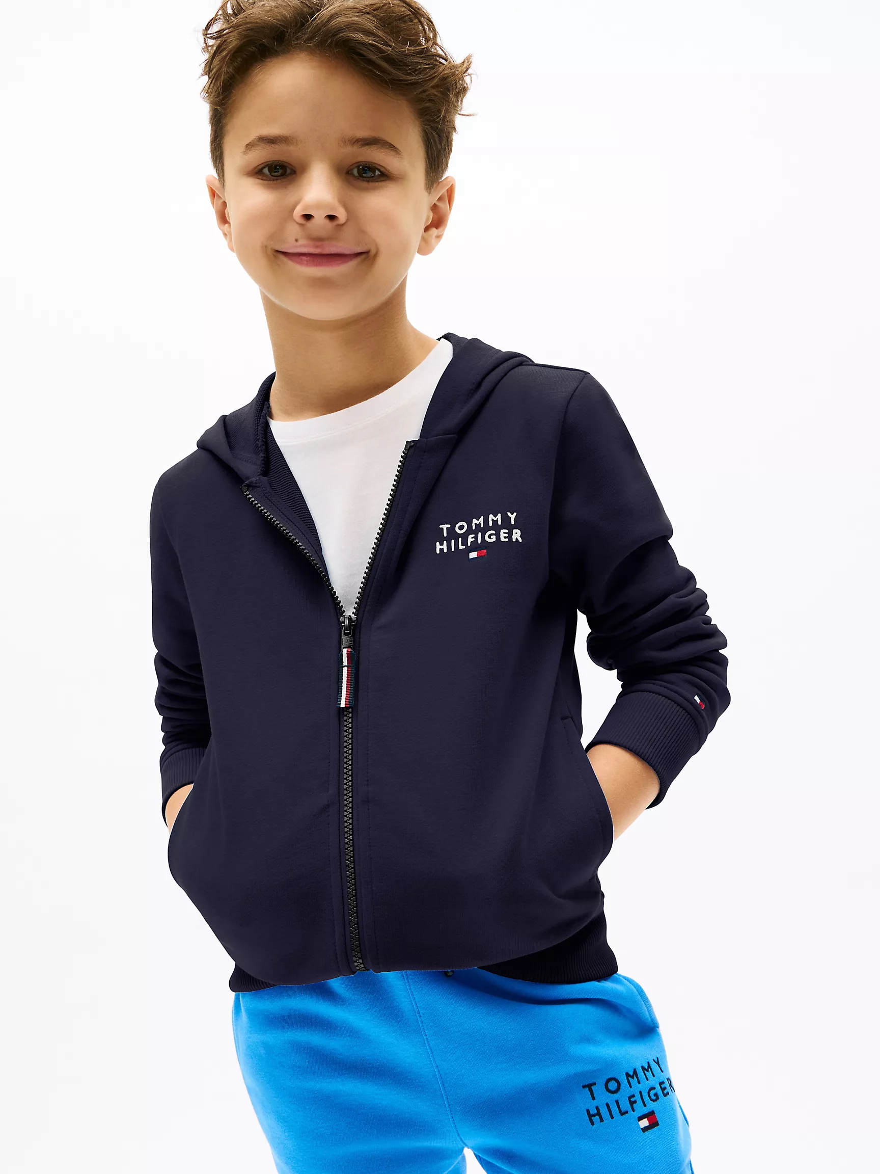 Худи для мальчика Tommy Hilfiger, Детское худи на молнии с логотипом Hilfiger