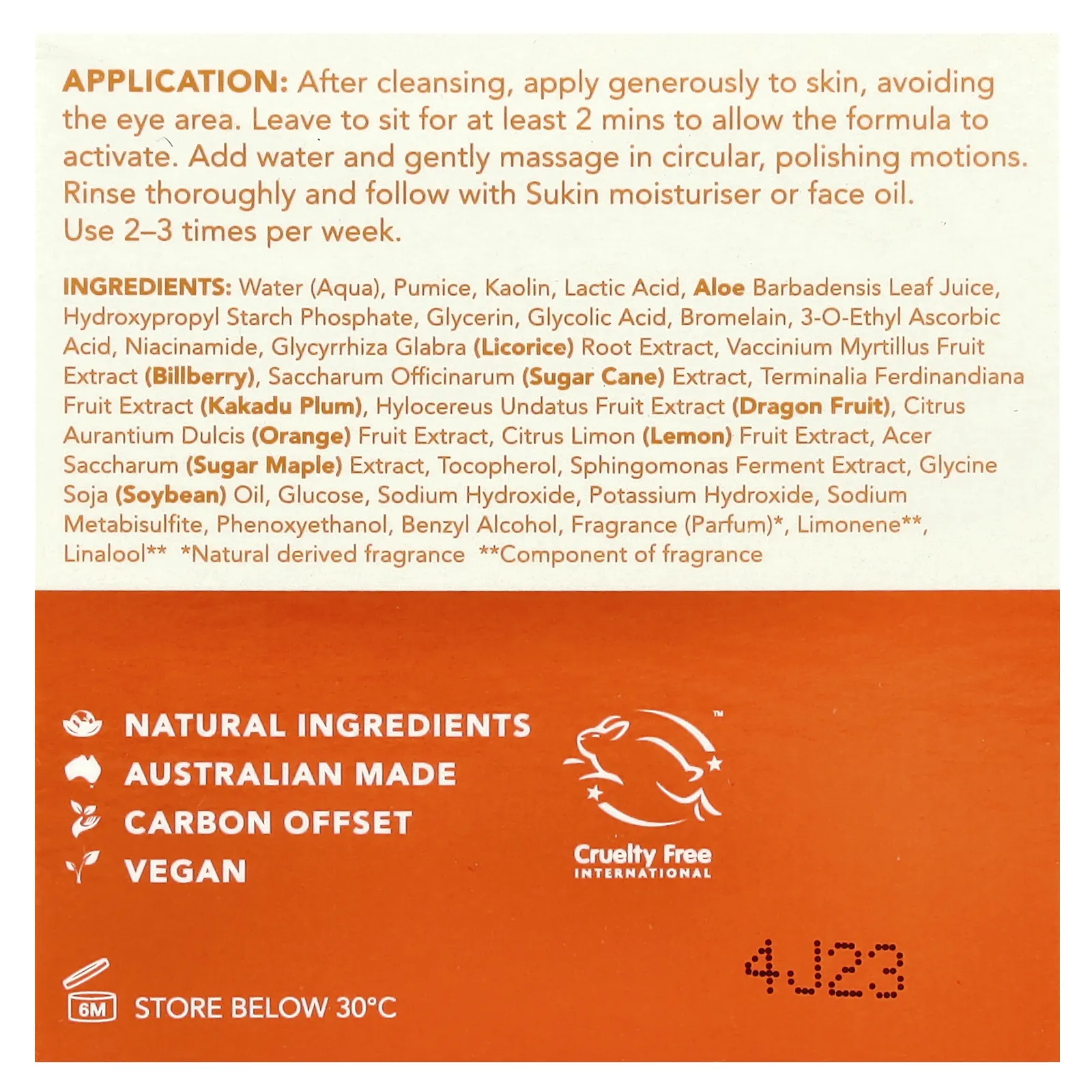 Sukin, Glow Active-C, отшелушивающее средство 2 в 1 с витамином C, 50 мл (1,69 жидк. Унции)