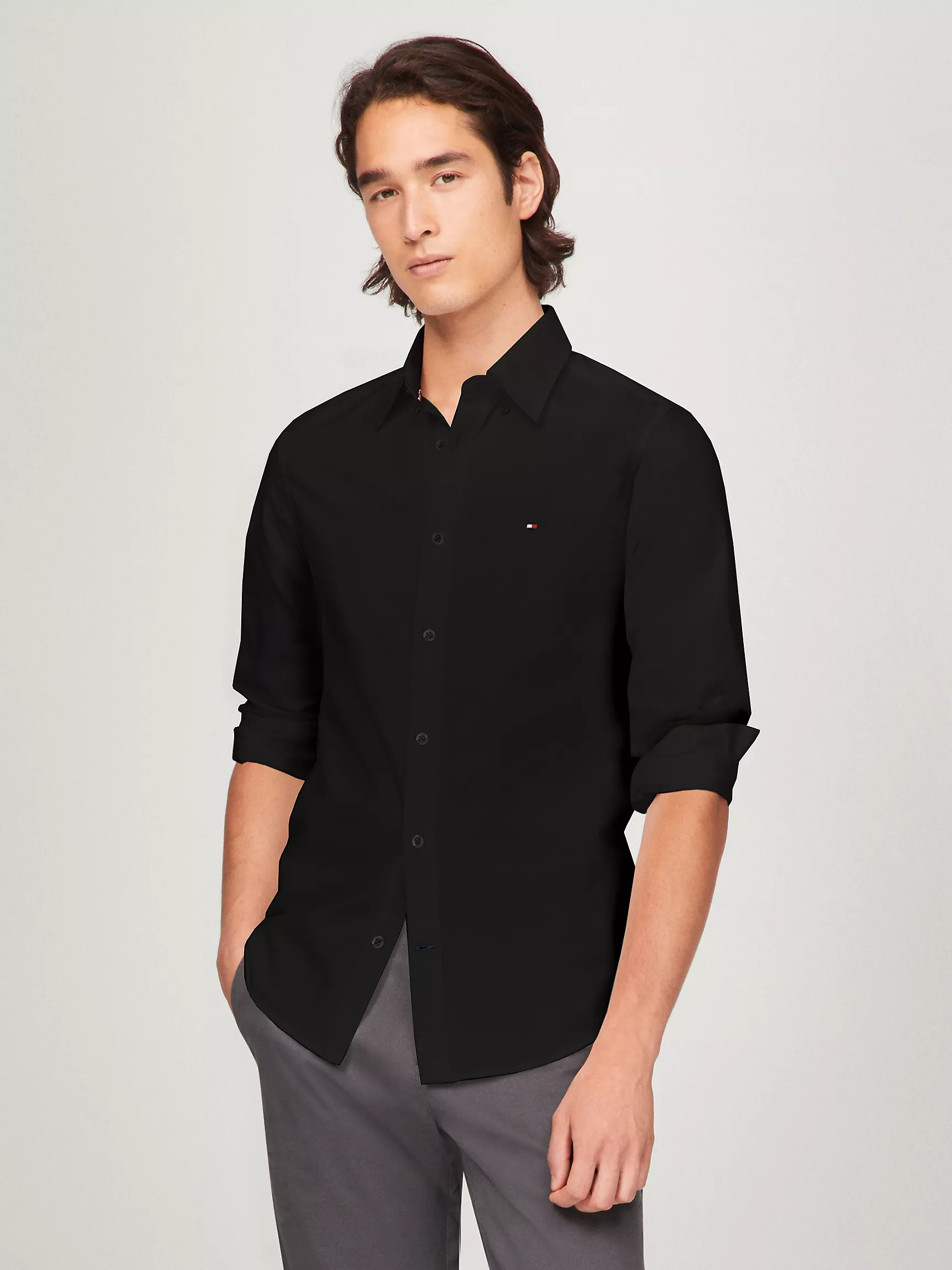 Мужская рубашка Tommy Hilfiger, Приталенная рубашка из оксфорда