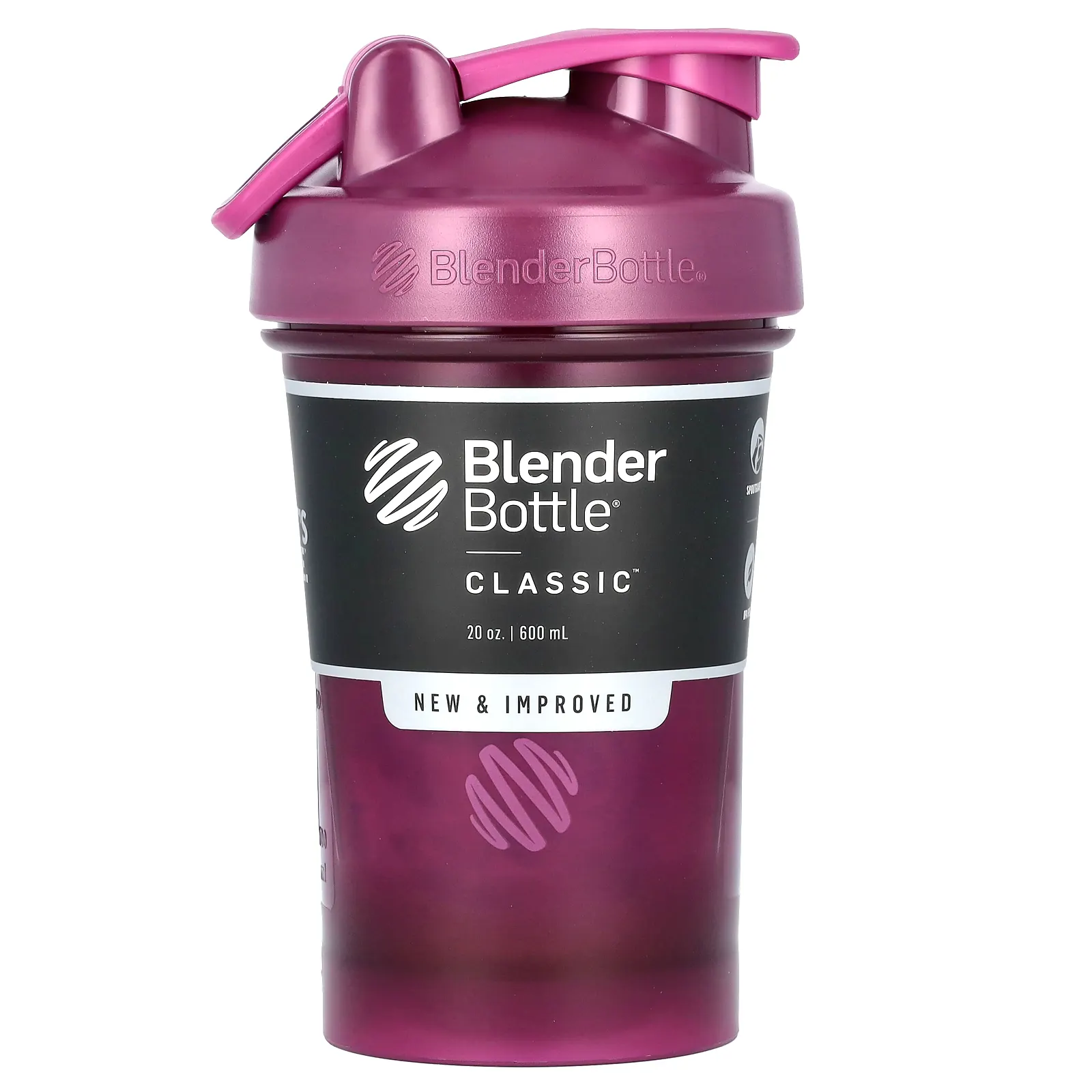 Blender Bottle, Classic With Loop, классический шейкер с петелькой, сливовый, 600 мл (20 унций)
