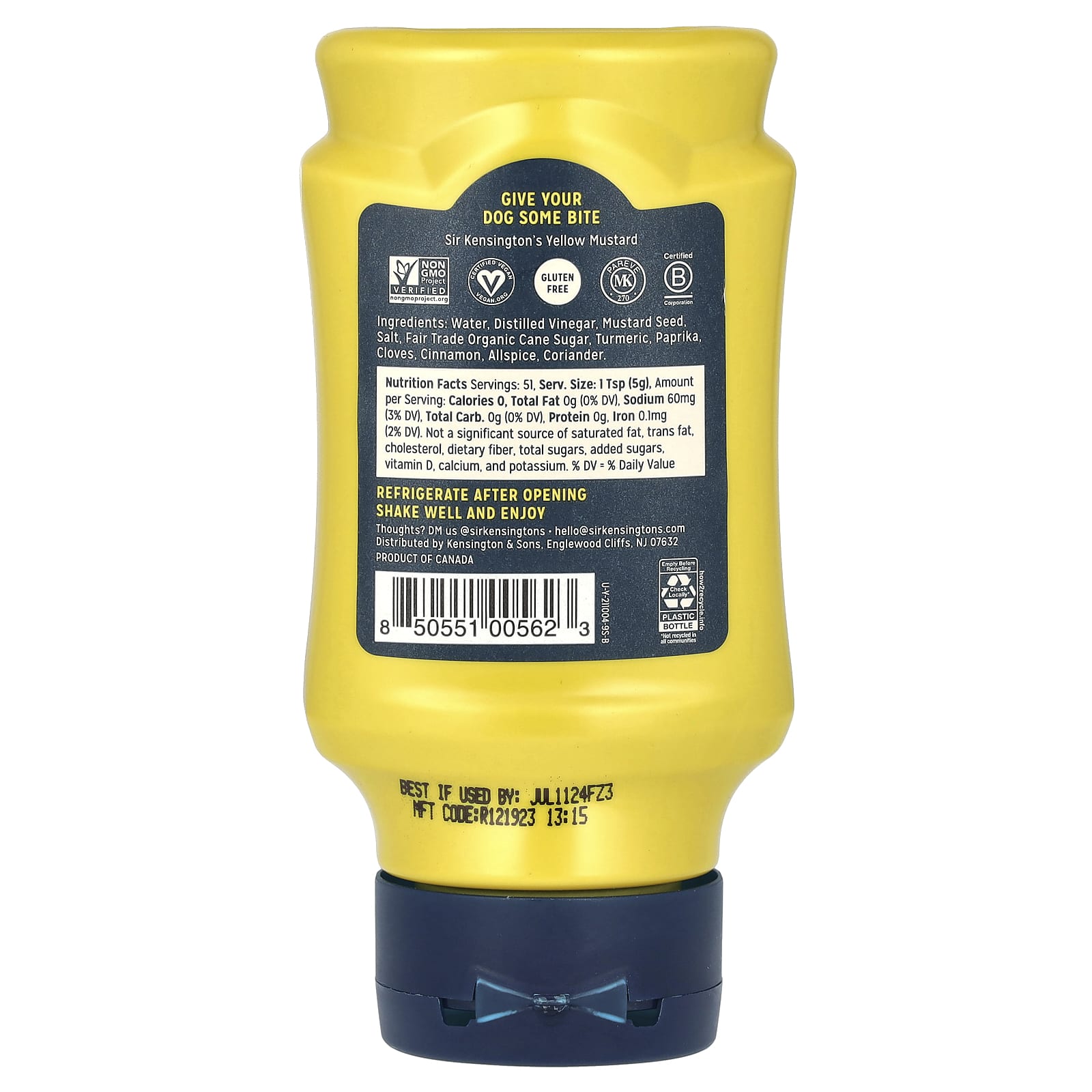 Sir Kensington's, Желтая горчица, 9 унций (255 г)