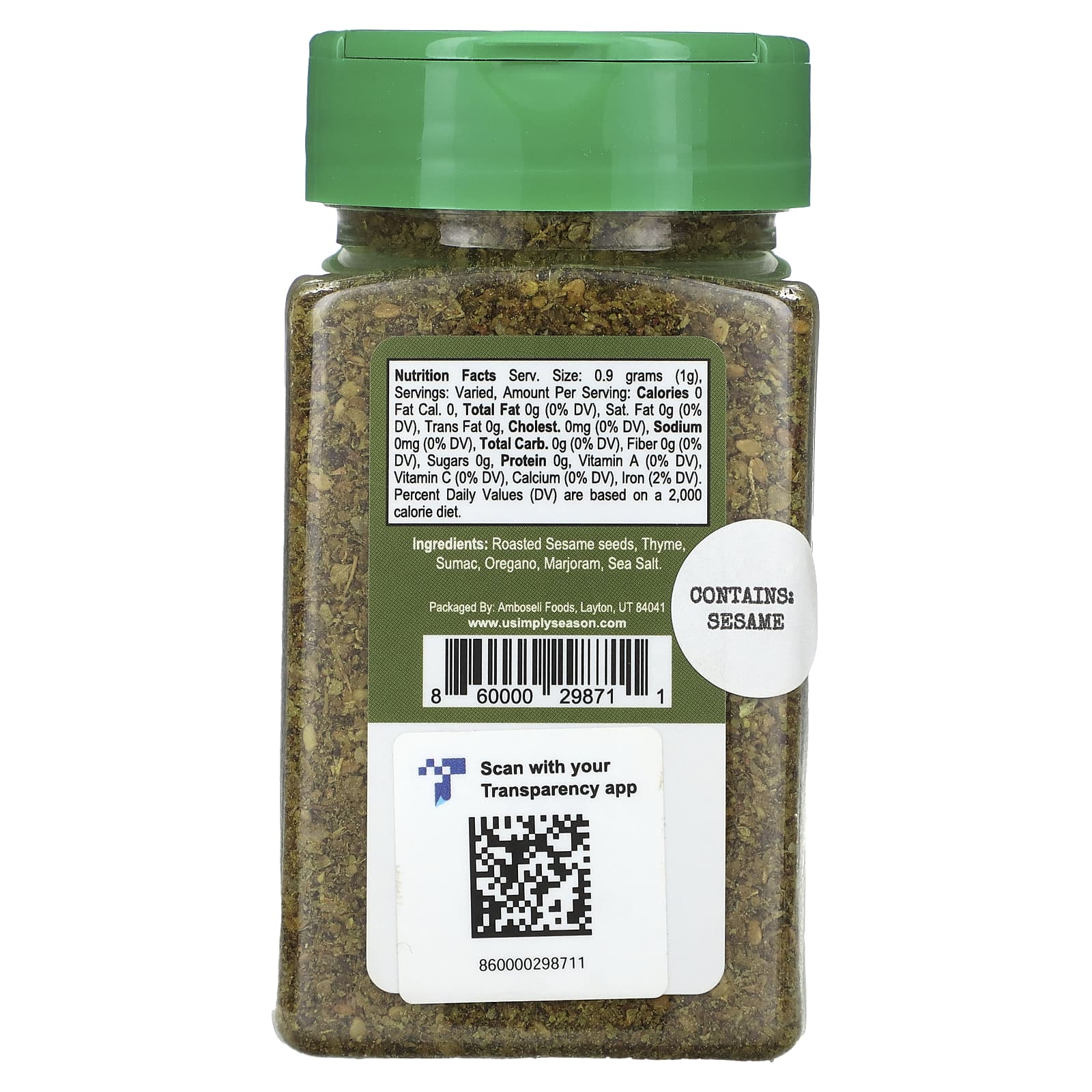 USimplySeason, Tangy Za'atar, 135 г (4,8 унции)