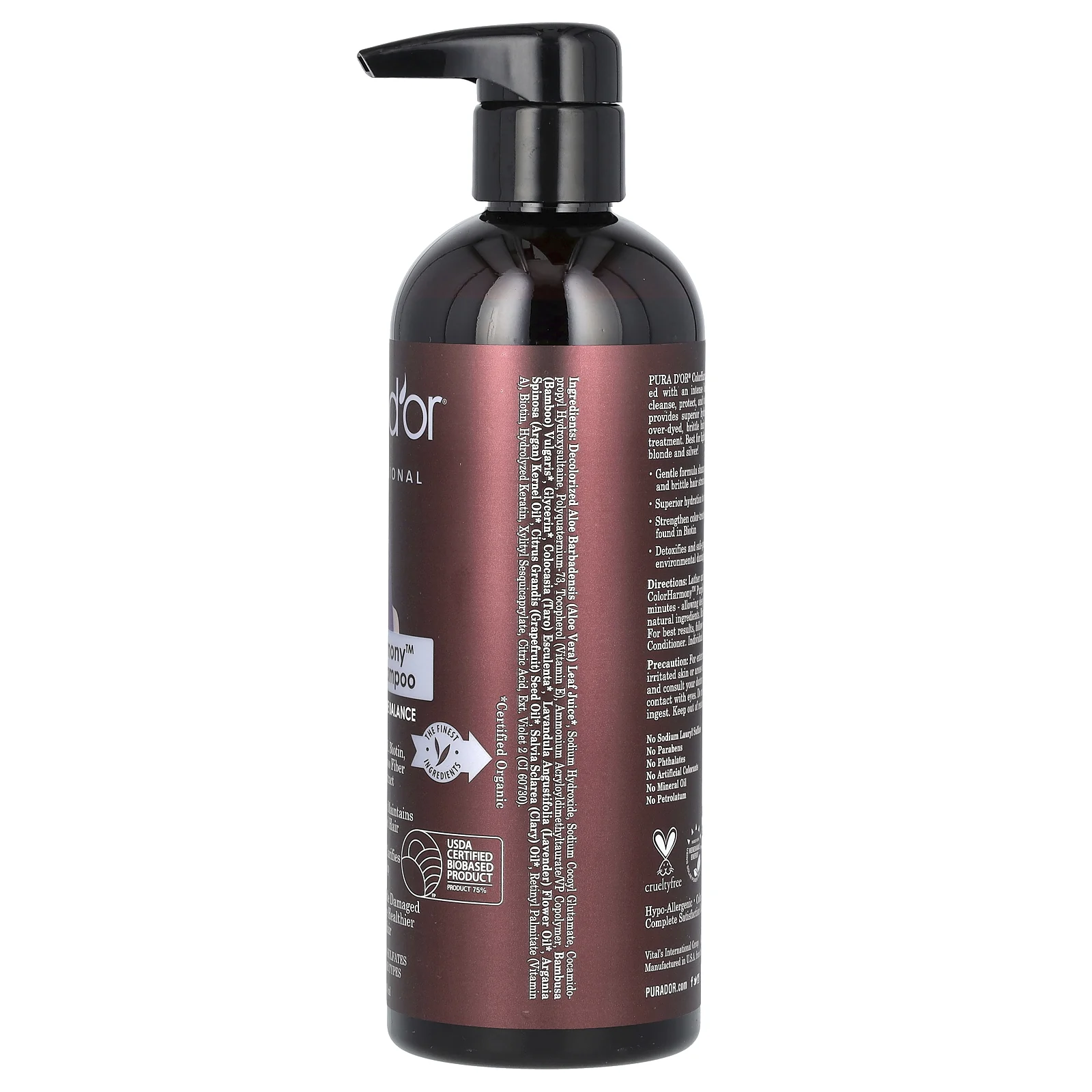 Pura D'or, ColorHarmony Purple, шампунь для профессионального использования, 473 мл (16 жидк. унций)