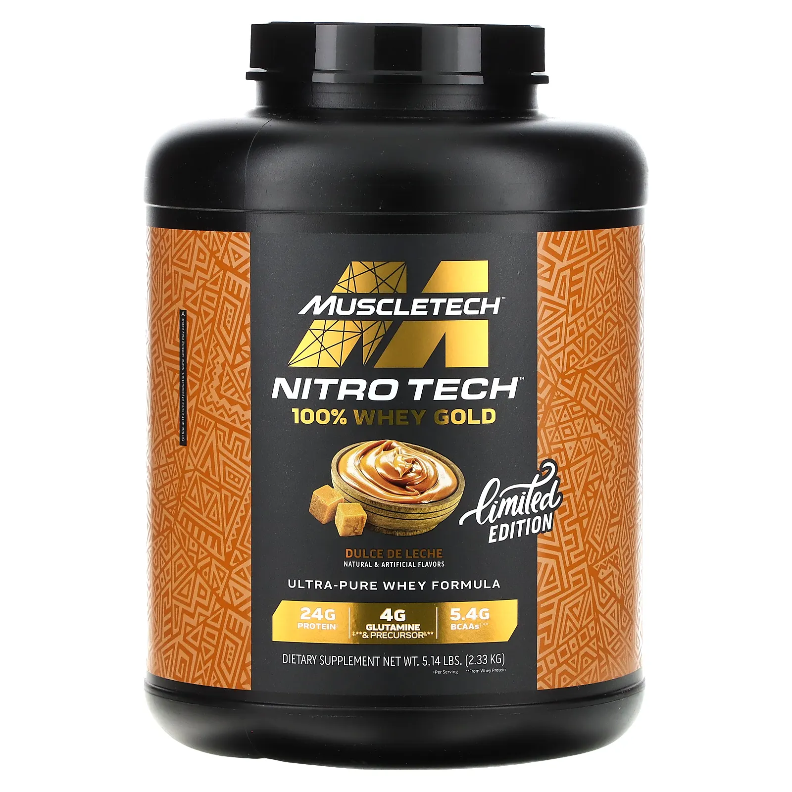 MuscleTech, Nitro-Tech® 100% Whey Gold, Limited Edition, Dulce de Leche, 2,33 кг (5,14 фунта)