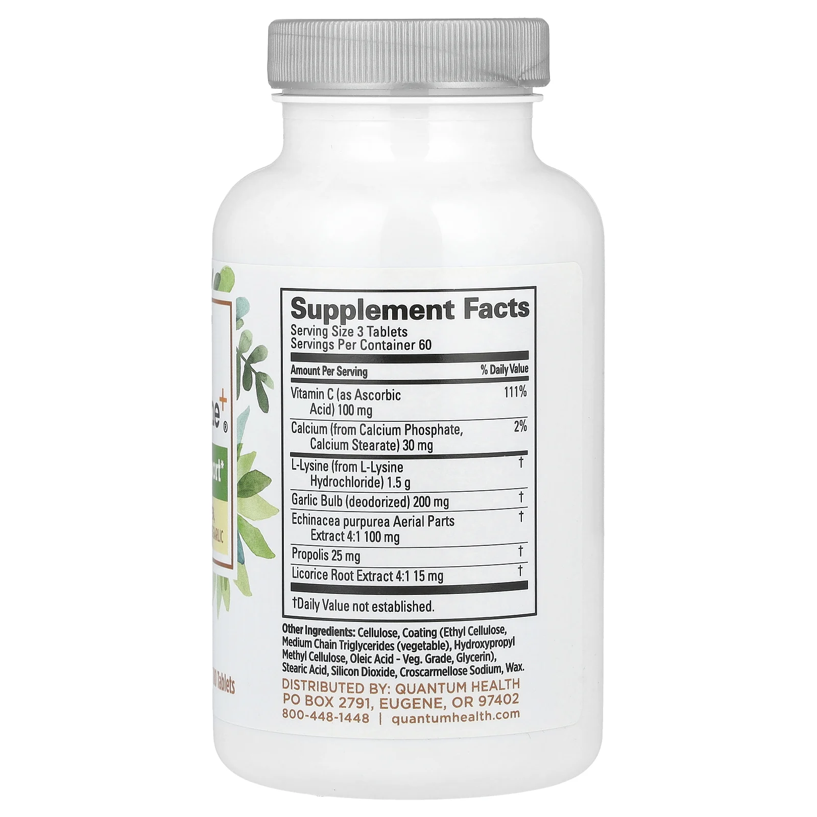 Quantum Health, Super Lysine +, Иммунная поддержка, 180 таблеток