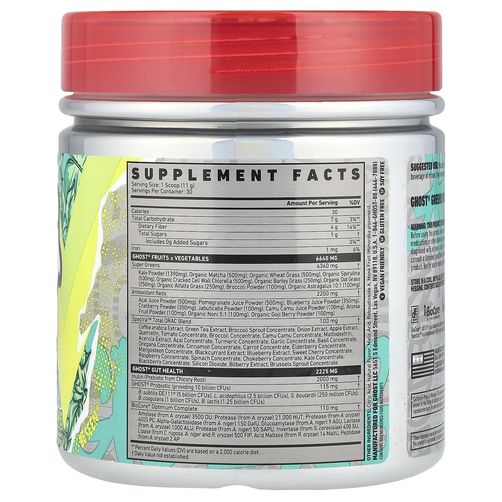 Ghost, Зелень, лайм, 330 г (11,6 унции)