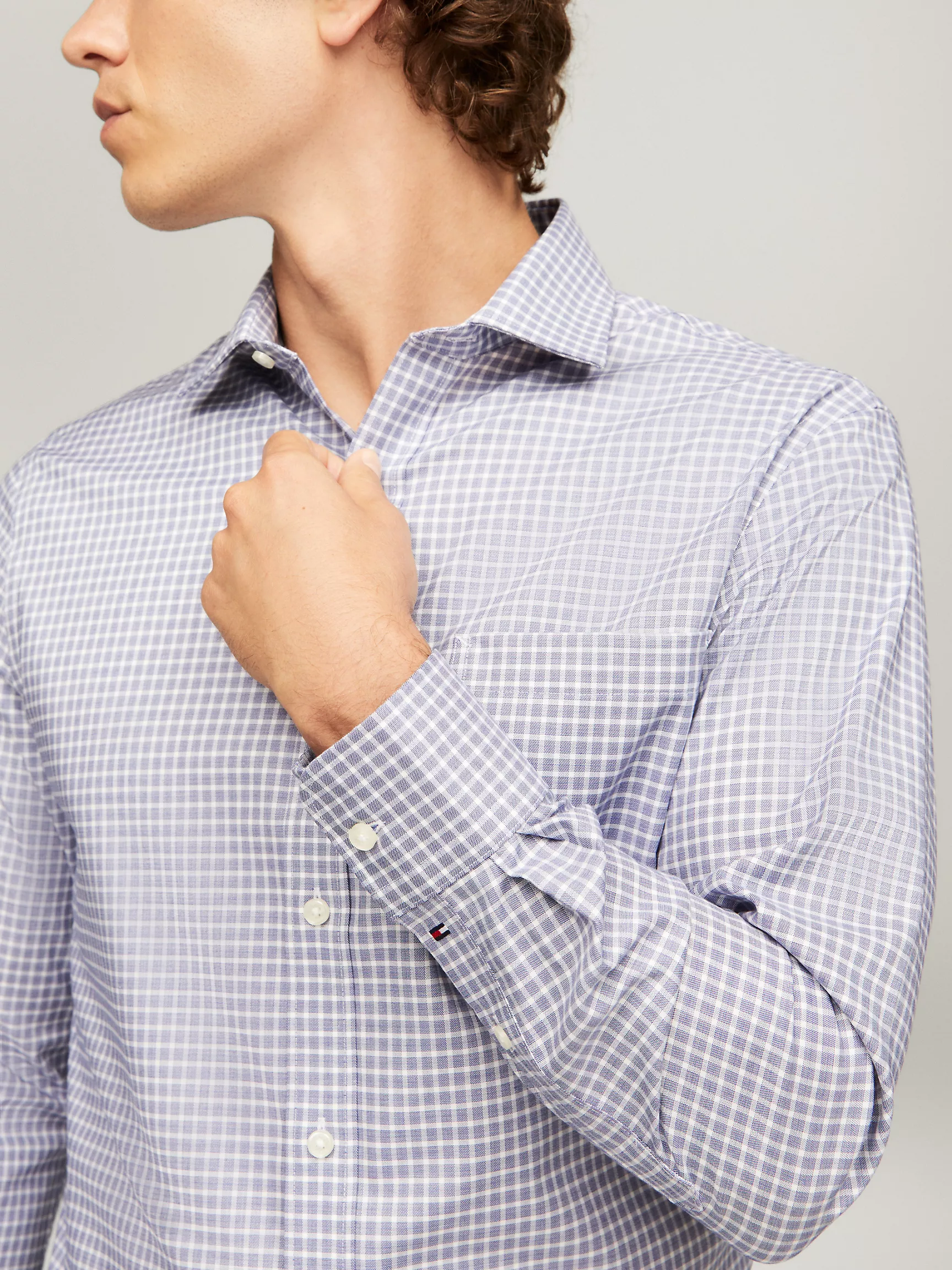 Мужская рубашка Tommy Hilfiger, Стандартная рубашка THFlex в клетку