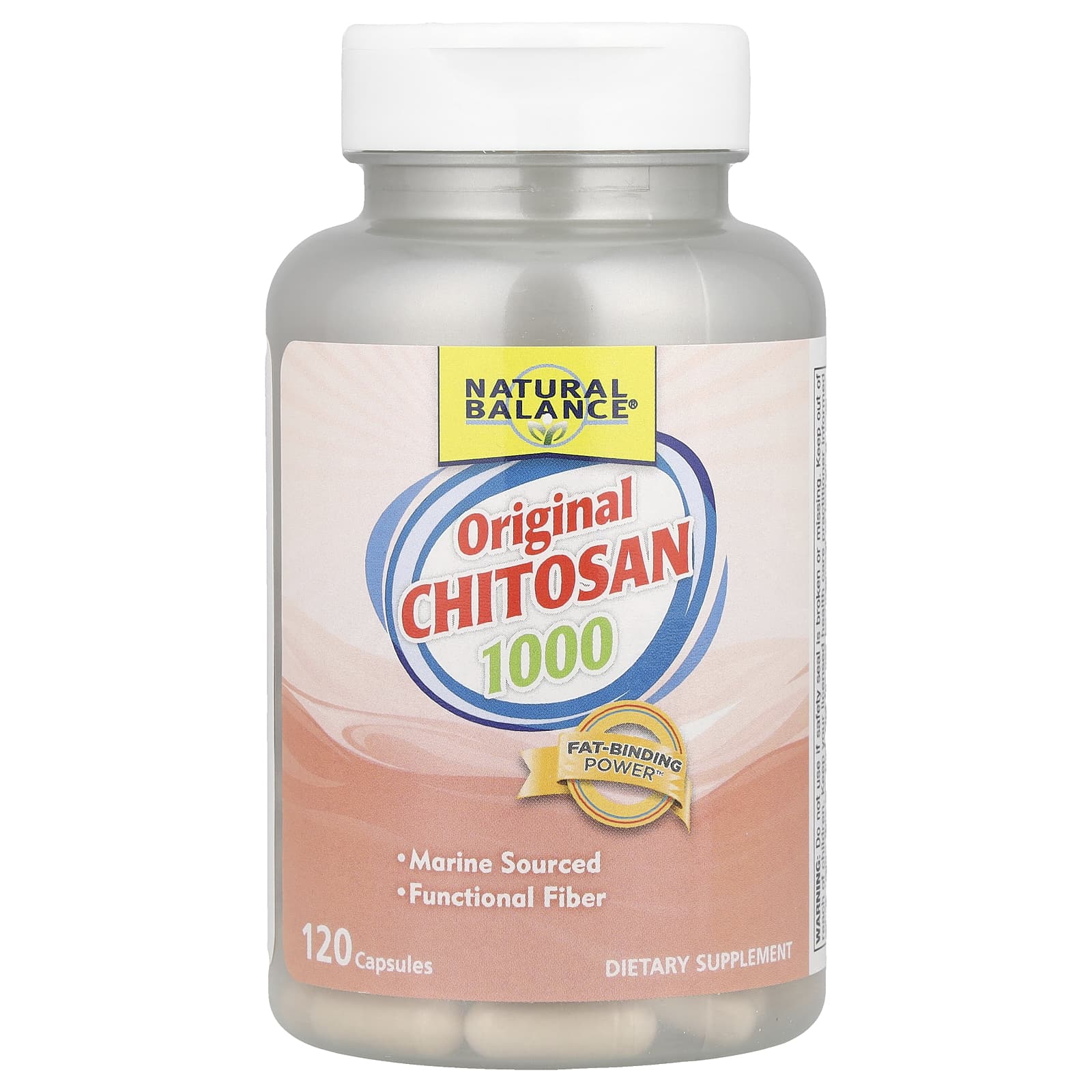 Natural Balance, оригинальный хитозан, 1000 мг, 120 капсул (250 мг в 1 капсуле)