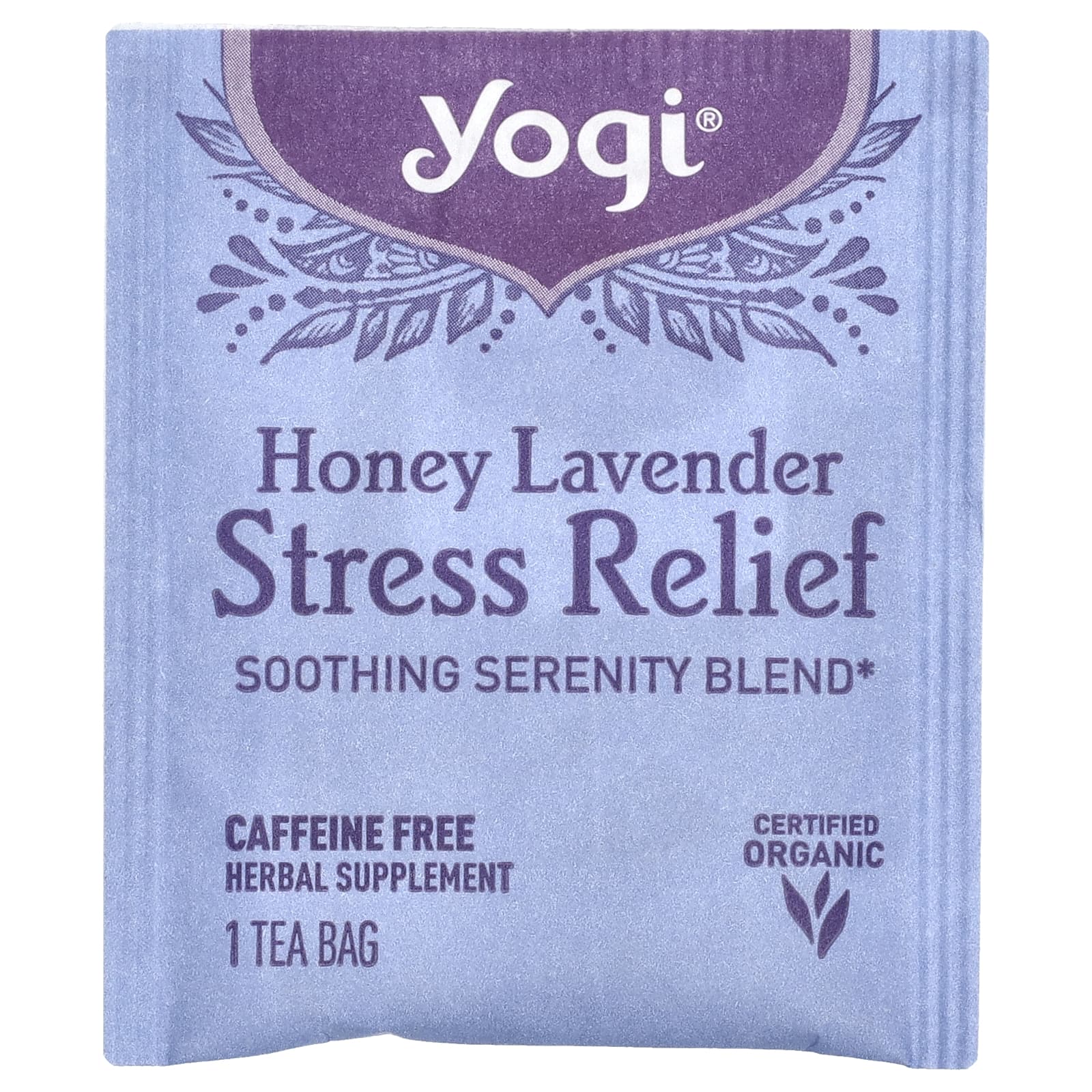 Yogi Tea, Stress Relief, мед и лаванда, без кофеина, 16 чайных пакетиков, 29 г (1,02 унции)