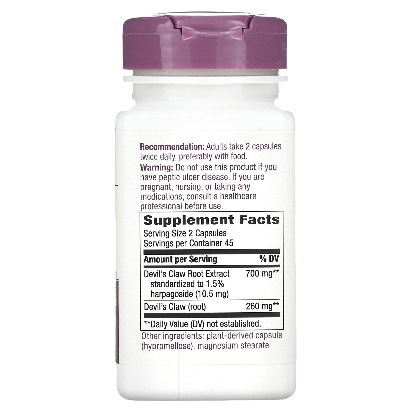 Nature's Way, бесовский коготь, 700 мг, 90 веганских капсул (350 мг в 1 капсуле)